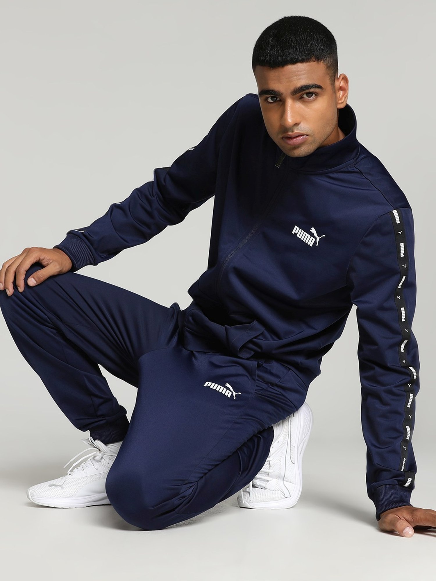 Navy blue sale puma tracksuit