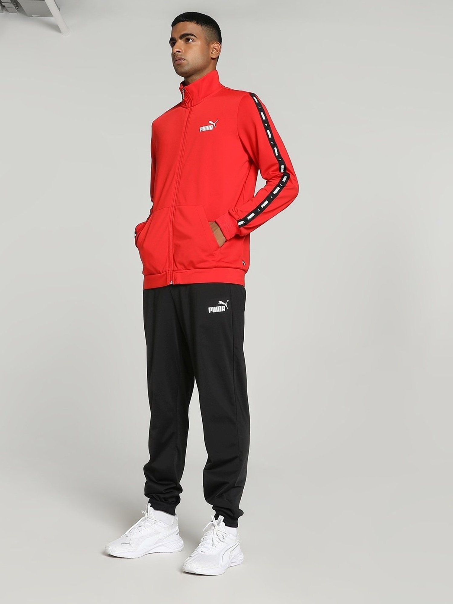 Black red hot sale puma tracksuit