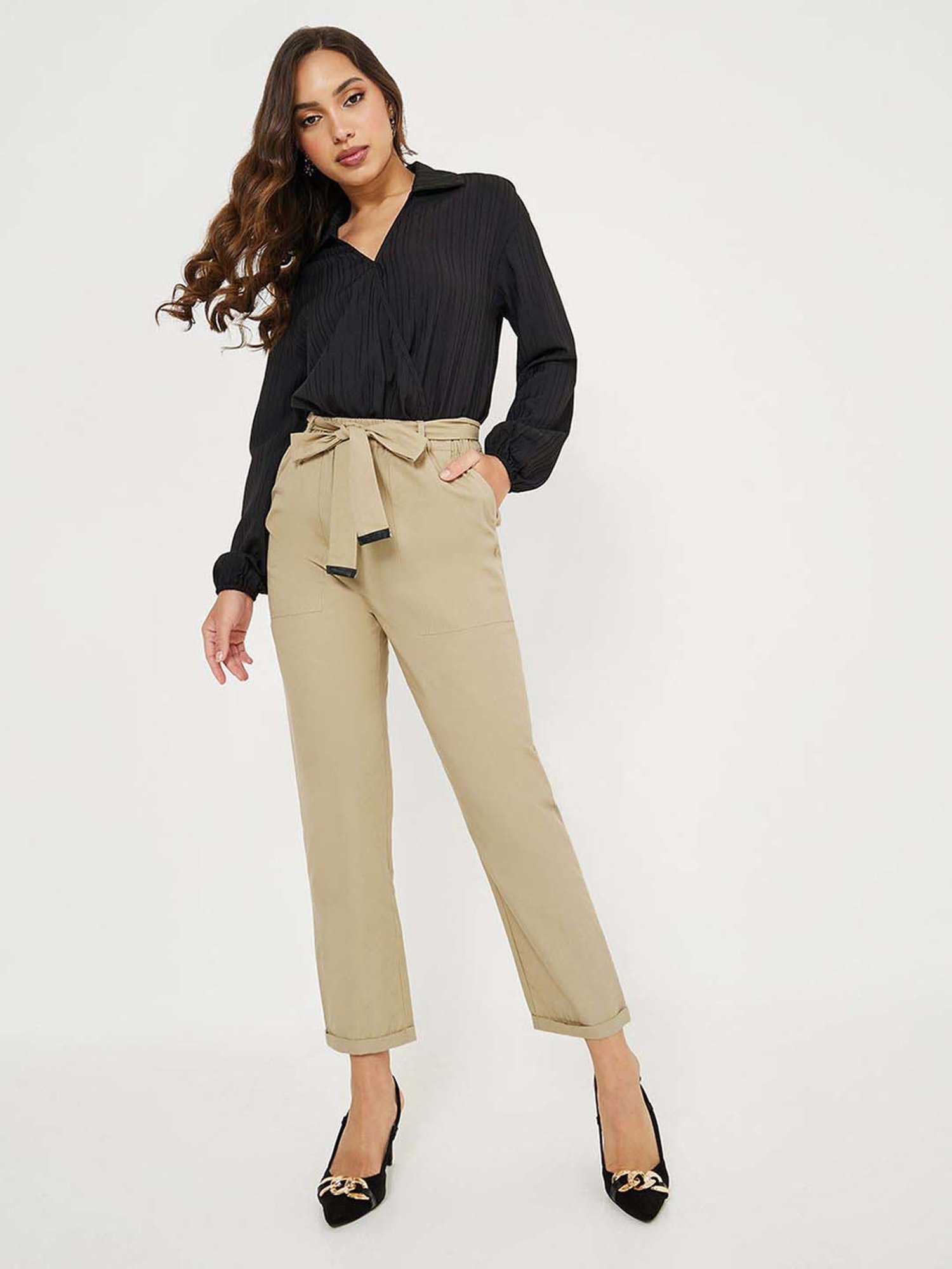 Pull-On Paperbag Pants