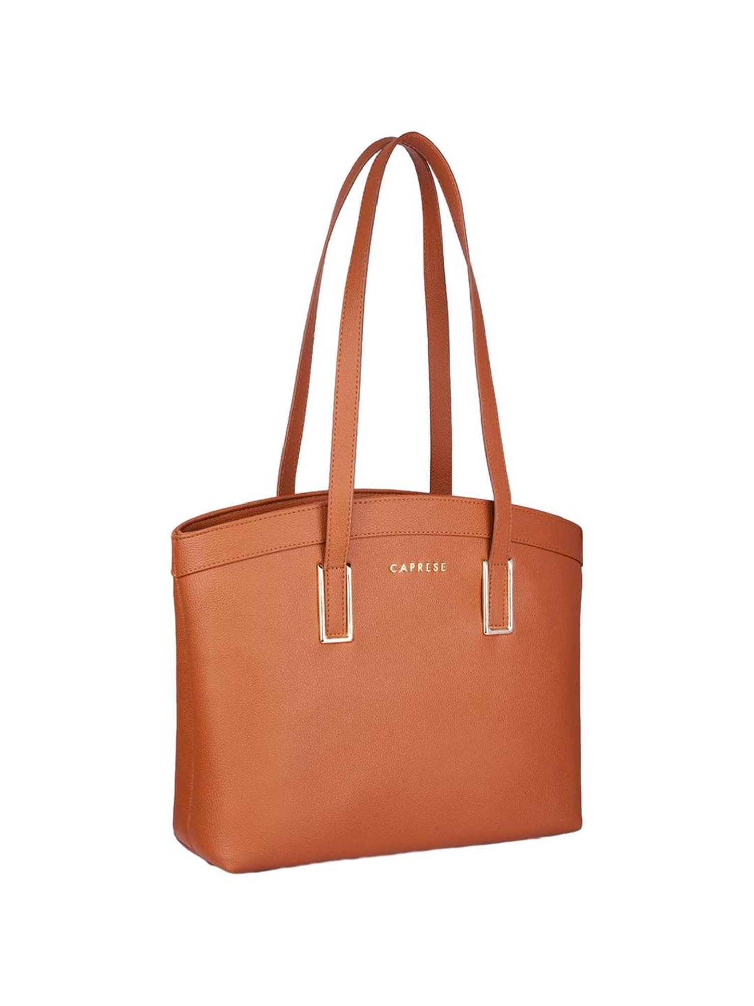 Buy CAPRESE Tan Zipper Clouser Cora Faux Leather Women Formal Wear Tote  Handbag