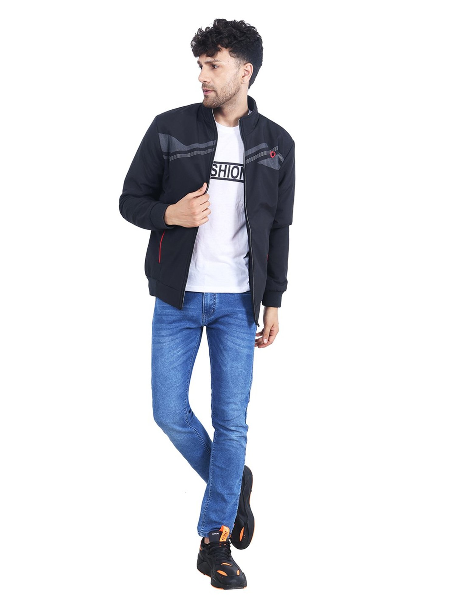 Buy Dollar Black Regular Fit High Neck Jacket for Men's Online