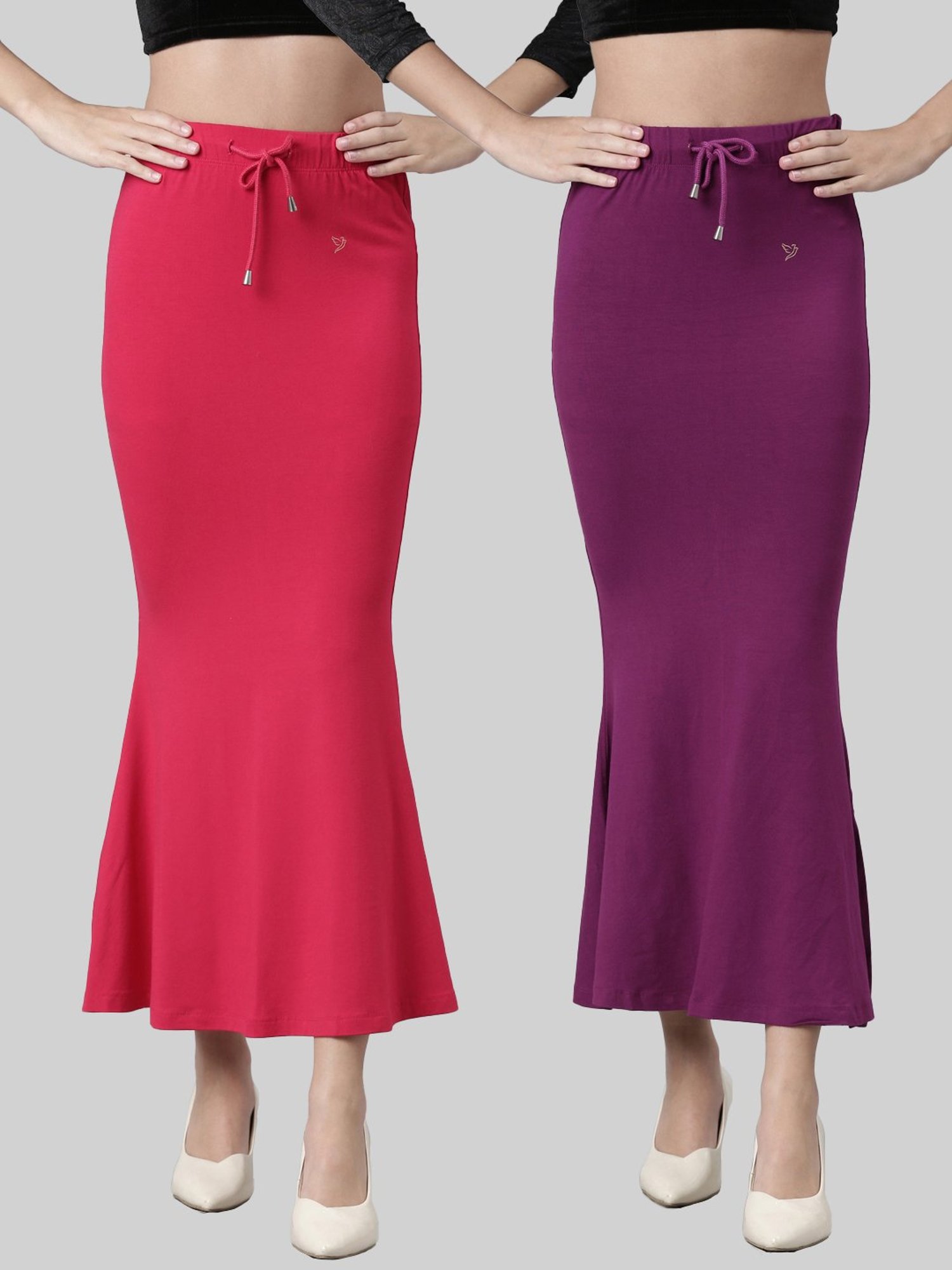 Buy TWIN BIRDS Pink & Purple Plain Saree Shapewear - Pack Of 2 for Women  Online @ Tata CLiQ