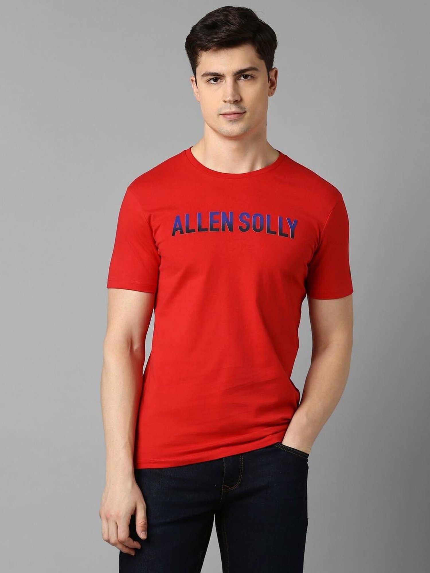 allen solly red t shirt