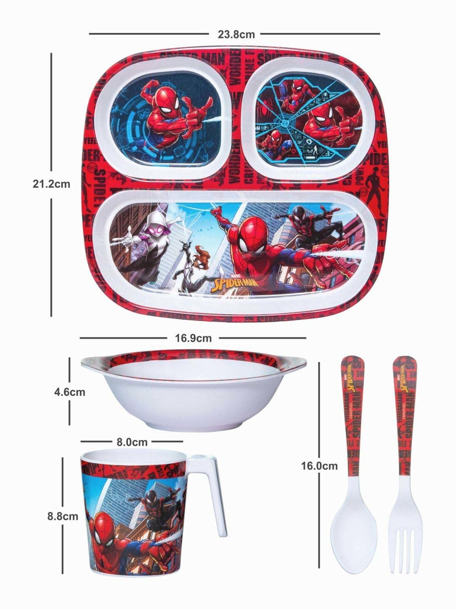 Buy Servewell Spiderman Melamine Laura Mug Large Kids Set - Set of