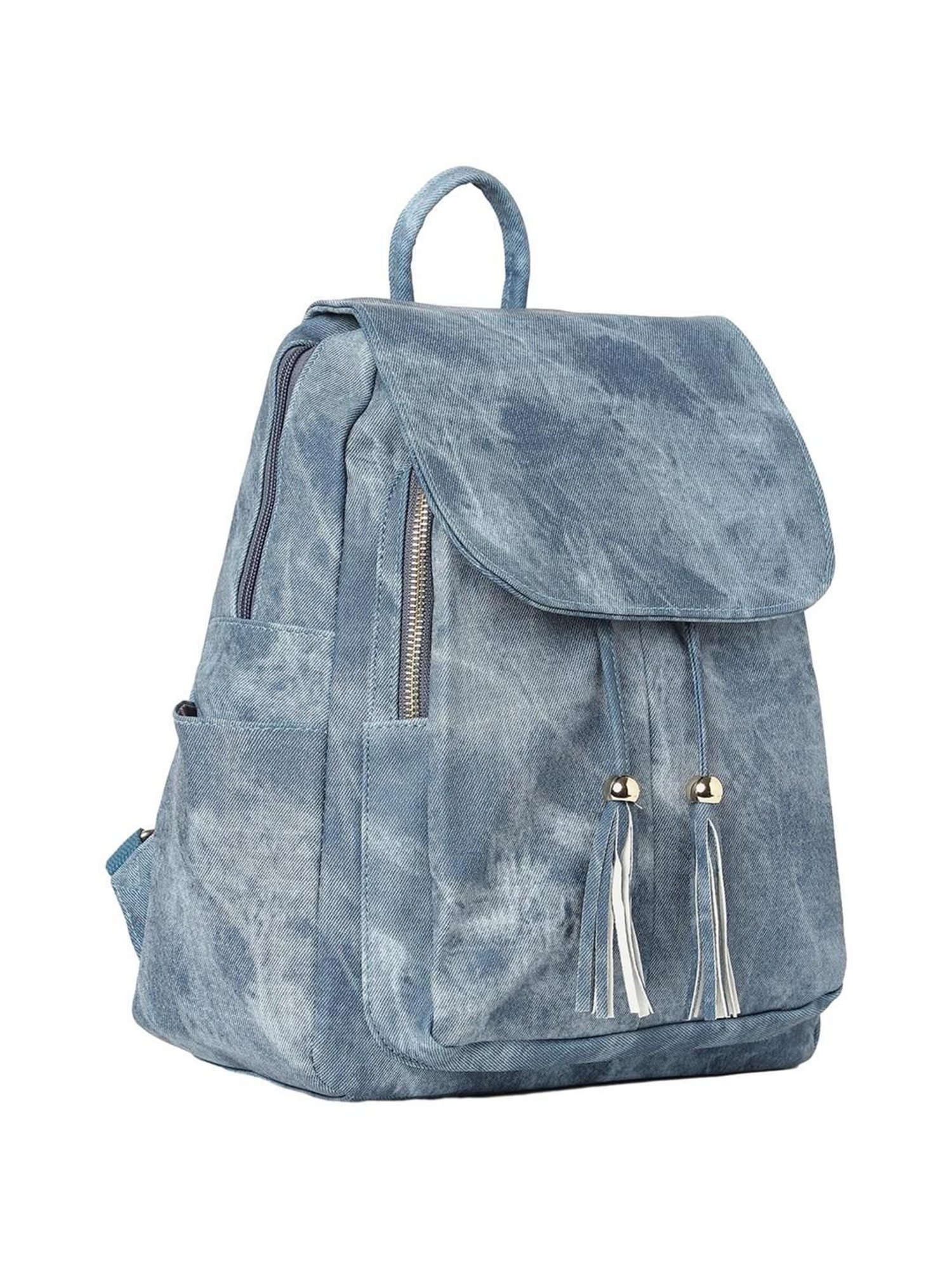 Vintage Denim Satchel Backpack Rucksacks Blue Denim Retro Daypack Larg –  Travell Well