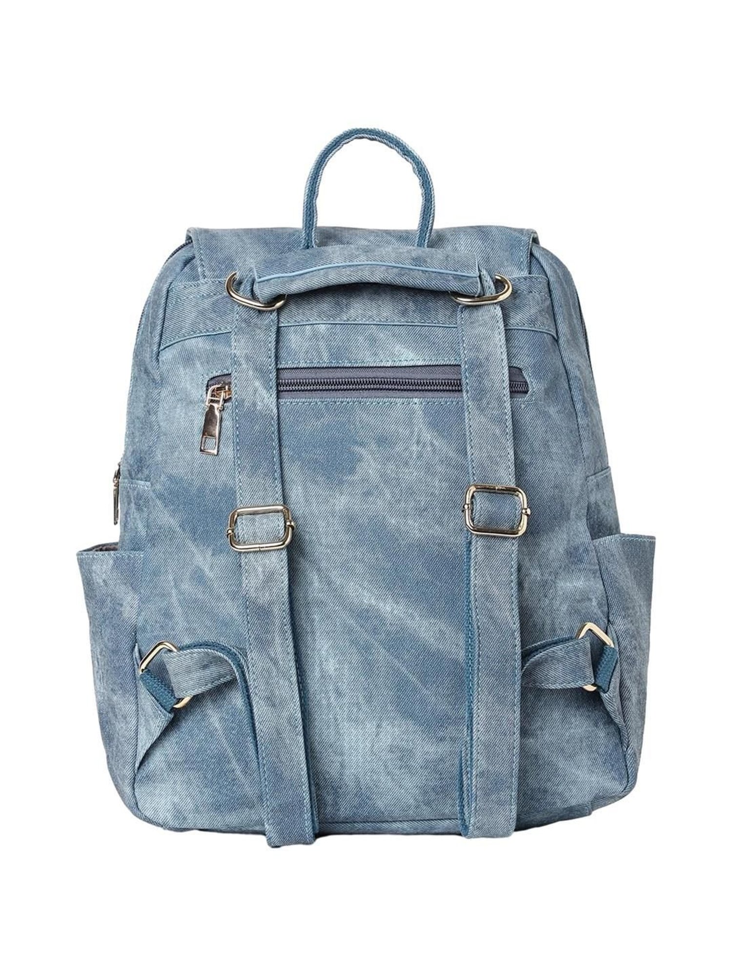 Upcycled Patched Denim & Felt Jeans Travel Backpack