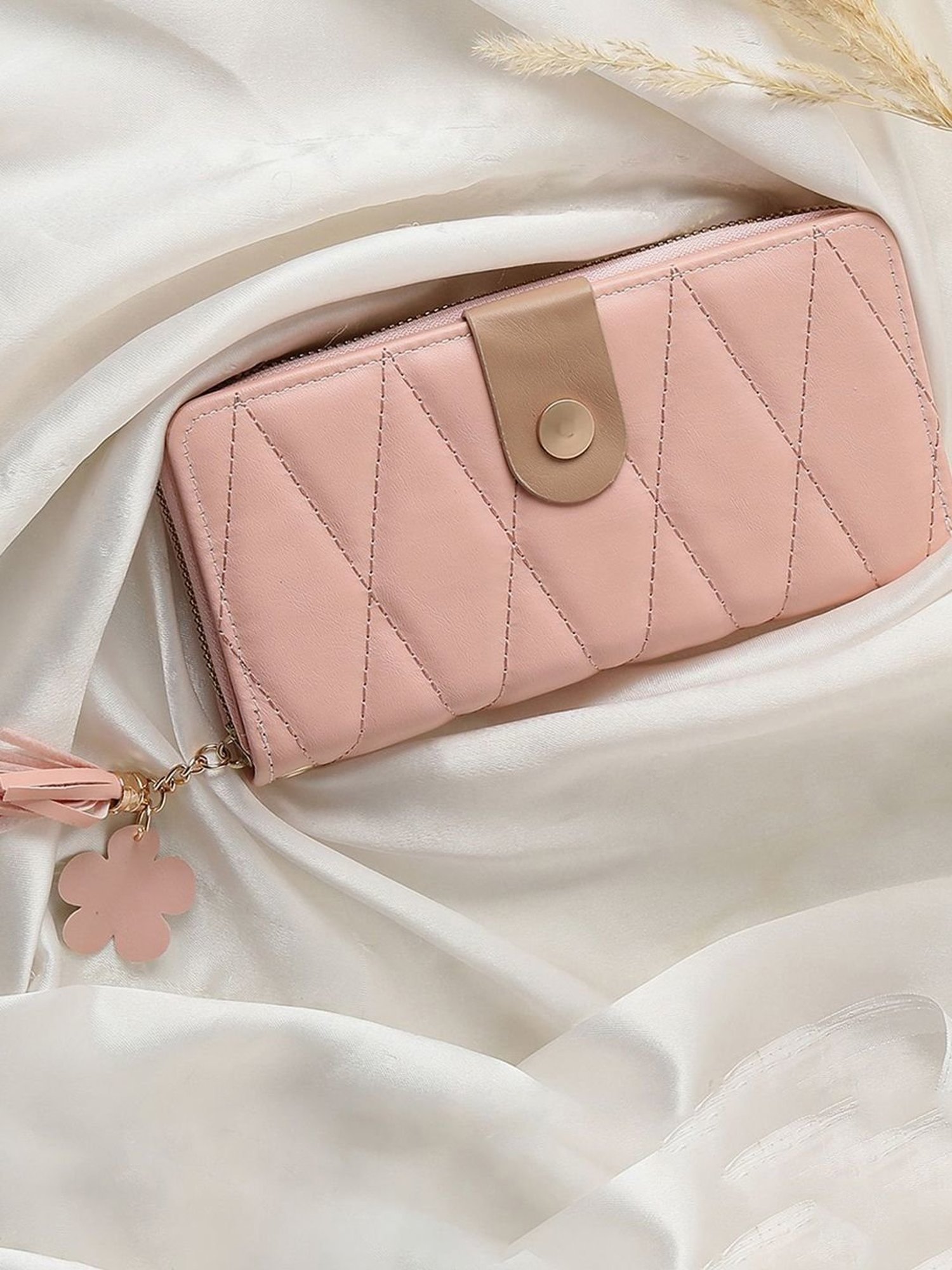 Buy HauteSauce Pink Textured Zip Around Wallet for Women Online At Best  Price @ Tata CLiQ