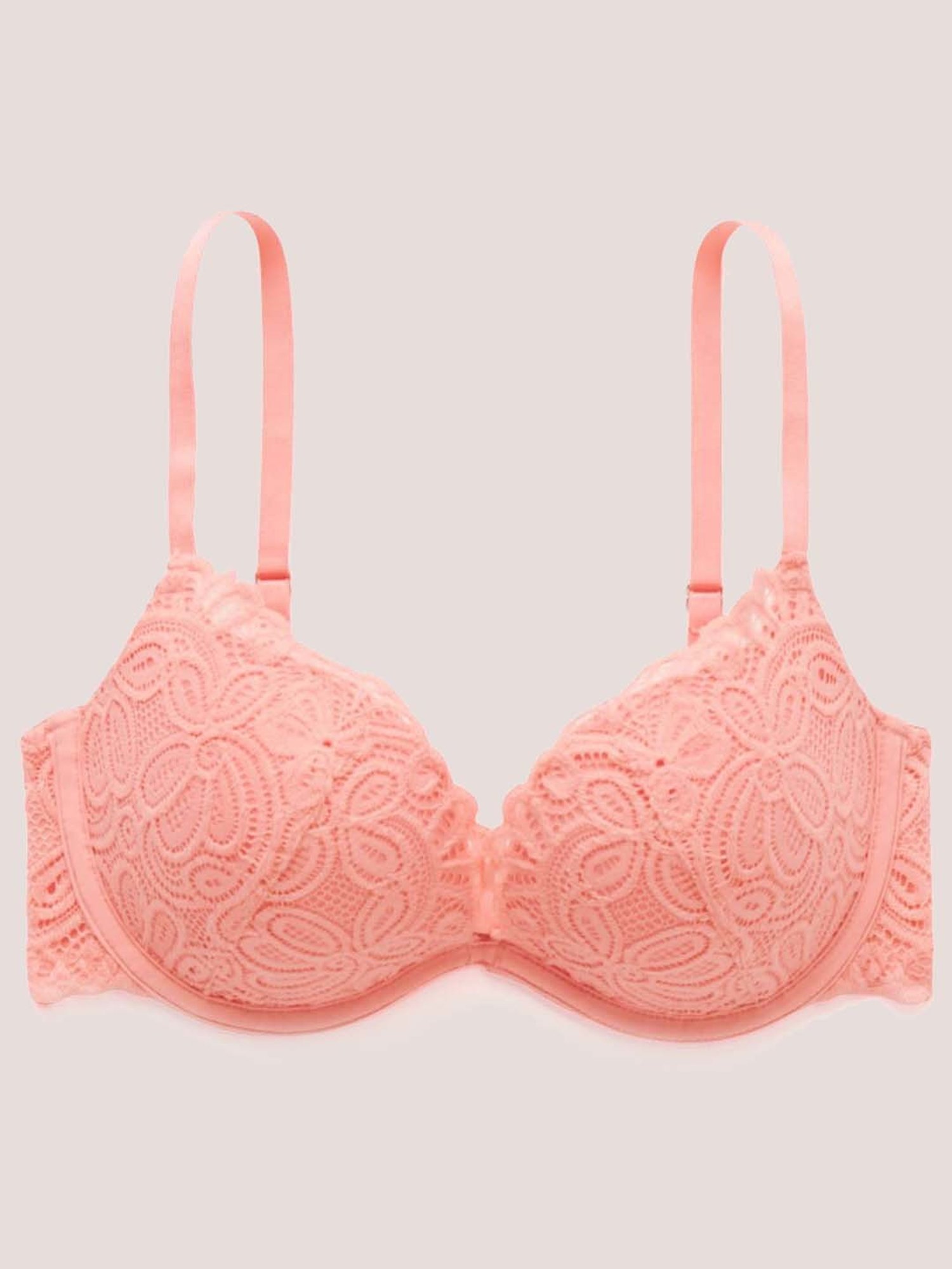 La Vie En Rose Pink Lace Work Demi Cup Bra