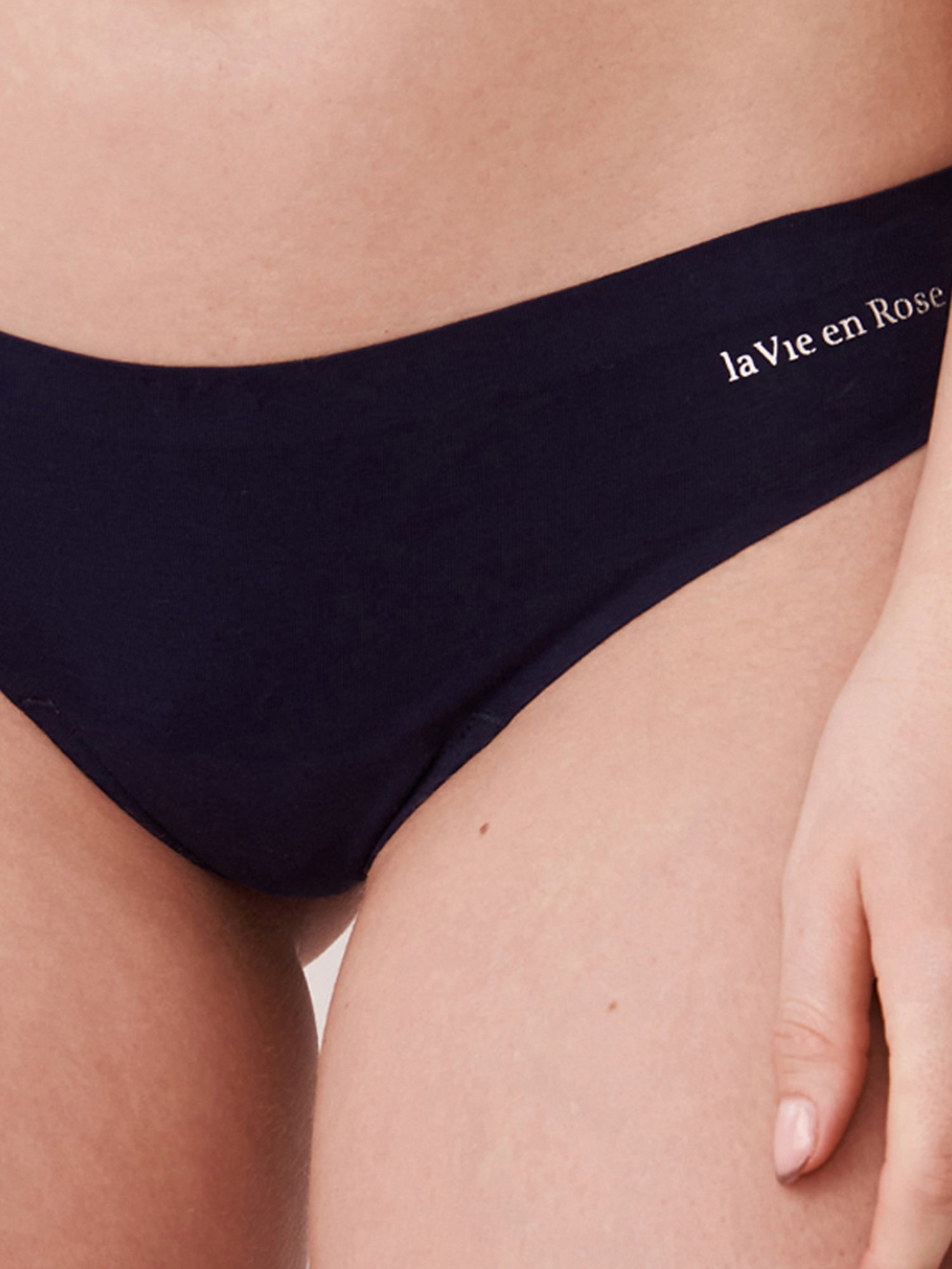 La Vie En Rose Navy Cotton Panty