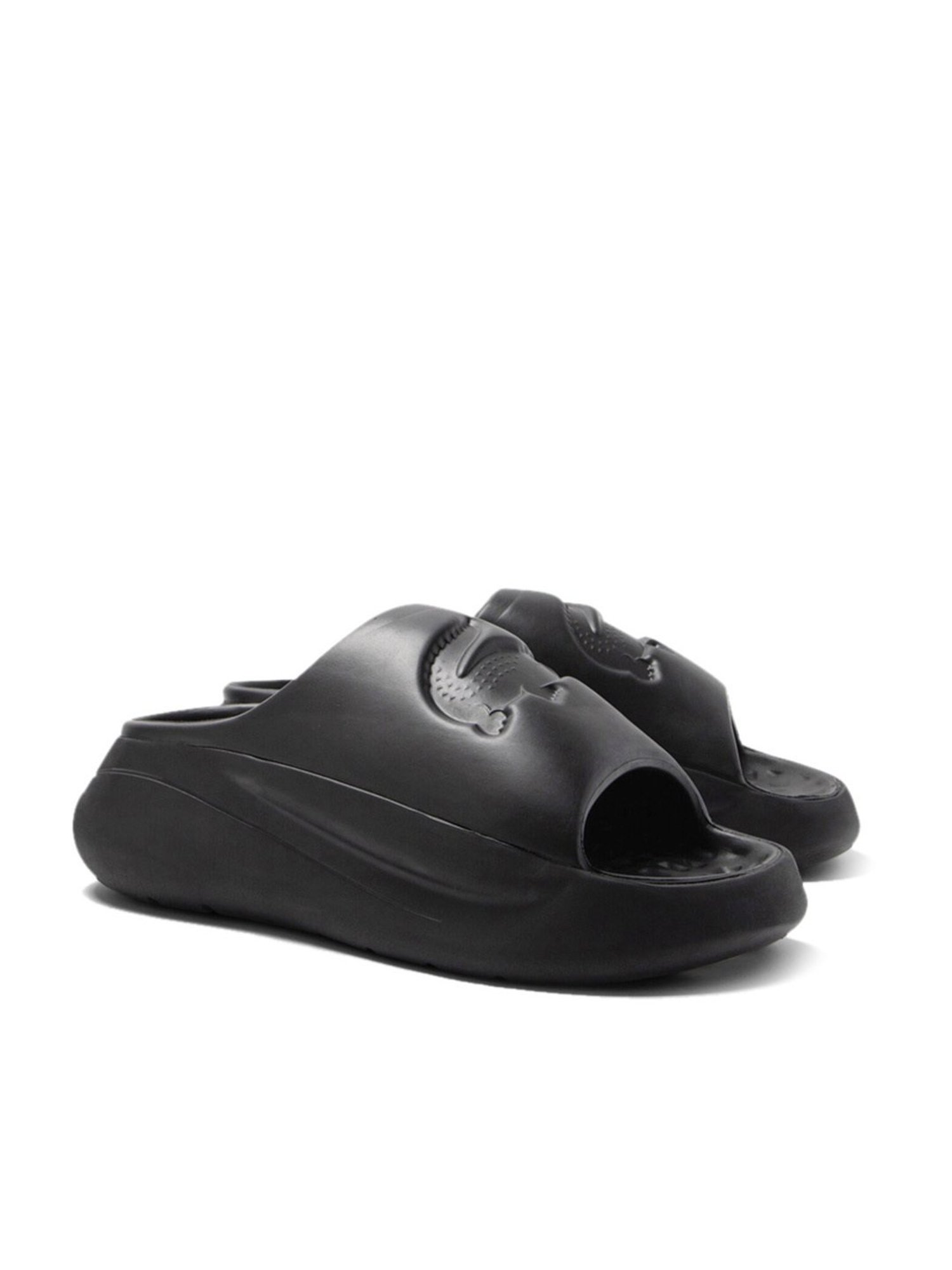 Lacoste mens slides discount black