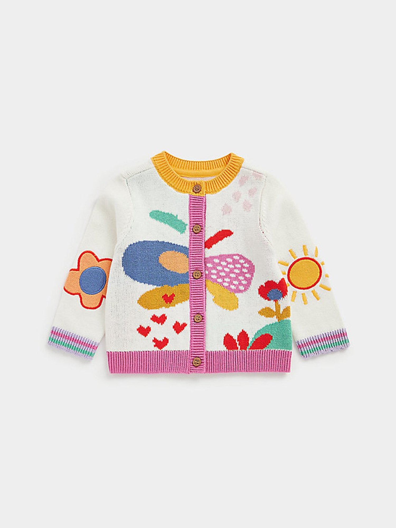 Buy Mothercare Kids White Printed Full Sleeves Cardigan for Infant