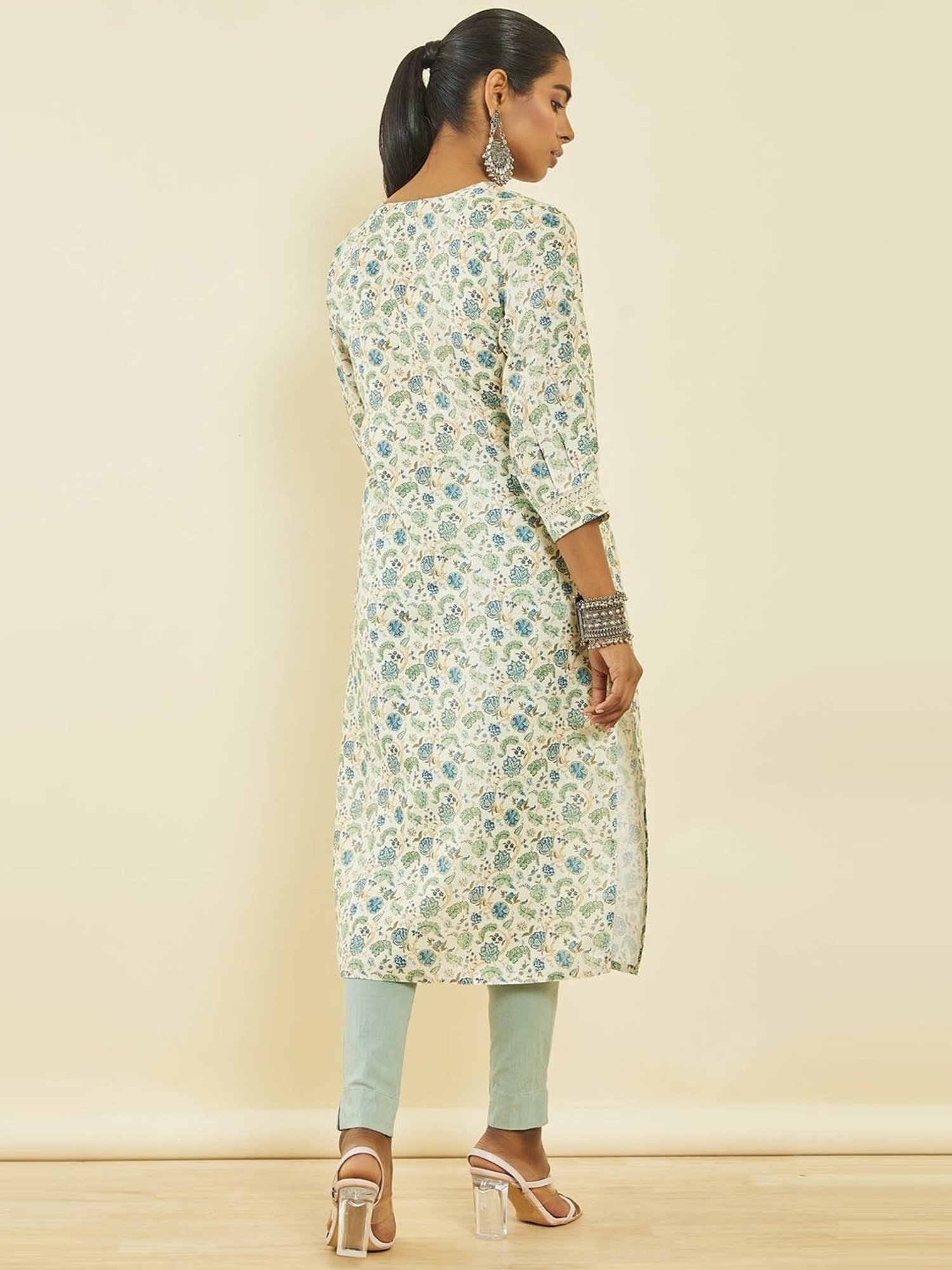 Buy Blue Cotton Bandhani Print Ankle-Length Dress Kurta for Women Shop  Online at Soch USA & Worldwide