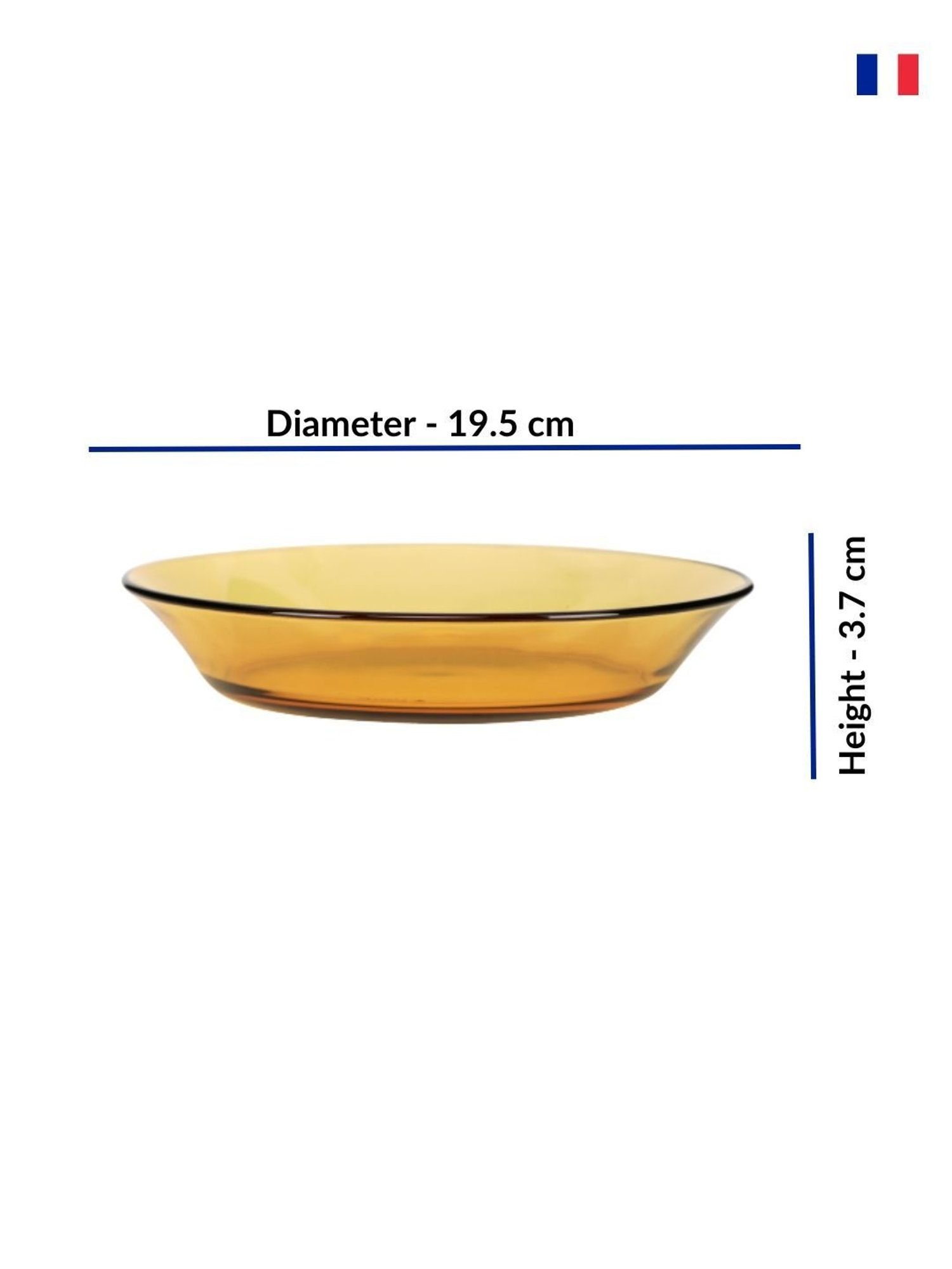 Buy Duralex Lys Amber Toughened Glass 19.5 cm Soup Plate - Set of 6 at Best  Price @ Tata CLiQ