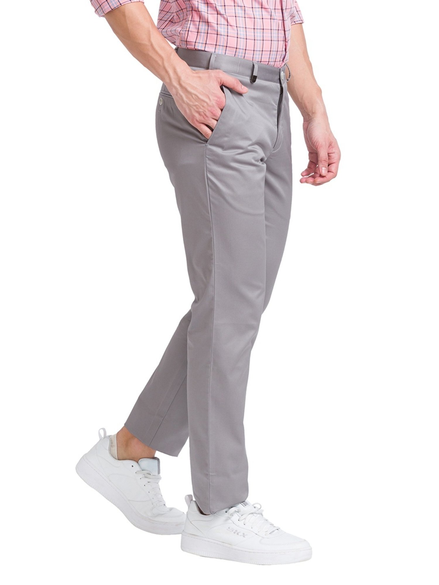 Buy PARK AVENUE Printed Cotton Blend Super Slim Fit Mens Trousers |  Shoppers Stop