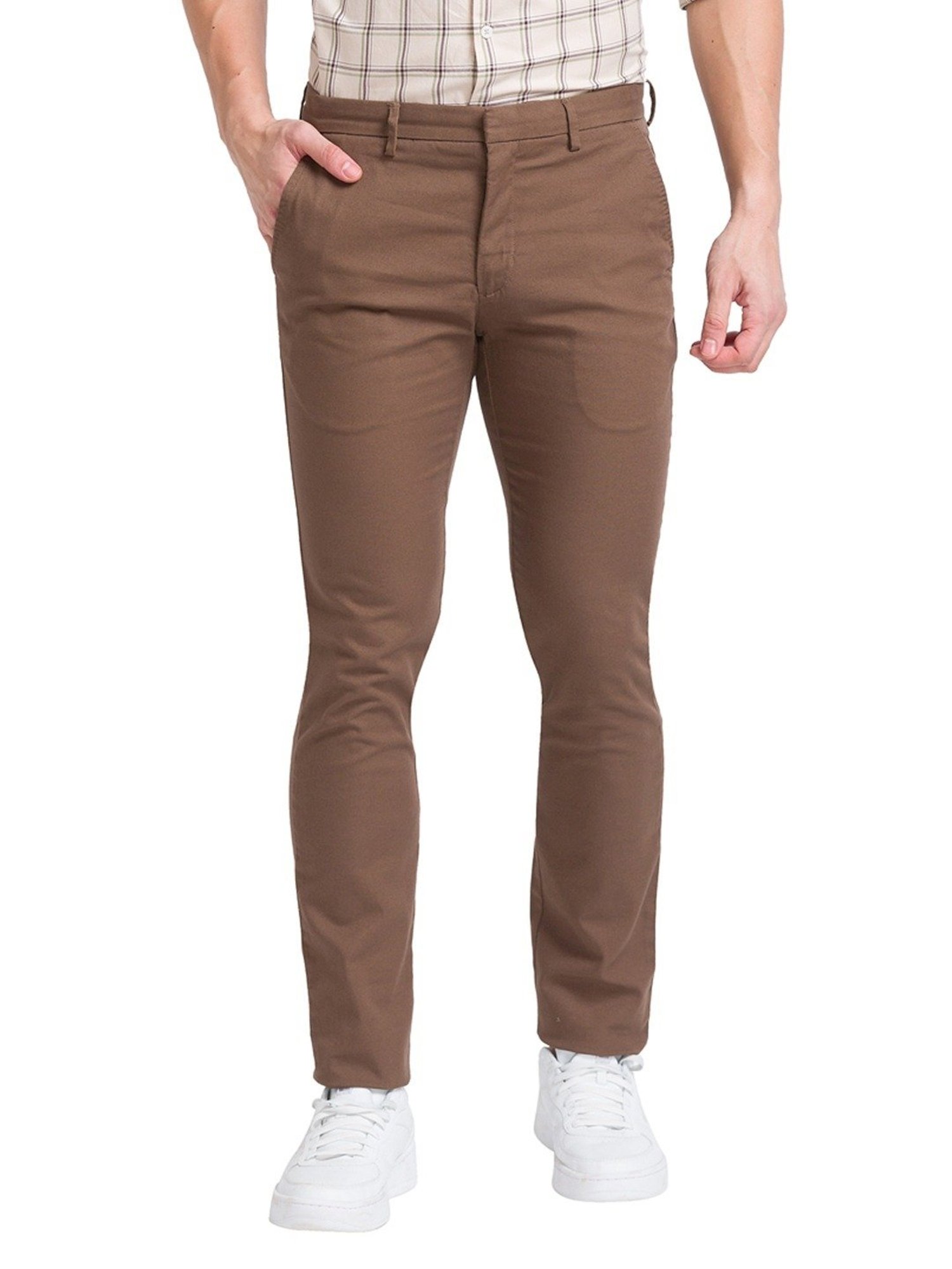 Regular Fit Linen-blend trousers - Dark brown - Men | H&M HK
