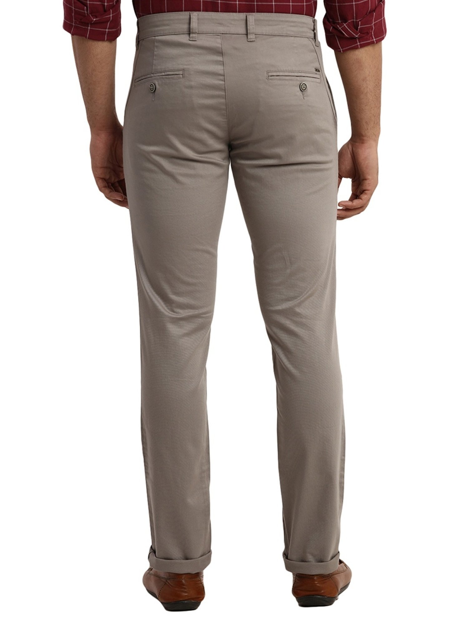 Buy Parx Parx Men Medium Khaki Solid Super Slim Fit Work Trouser | Parx  Trouser online | Khaki