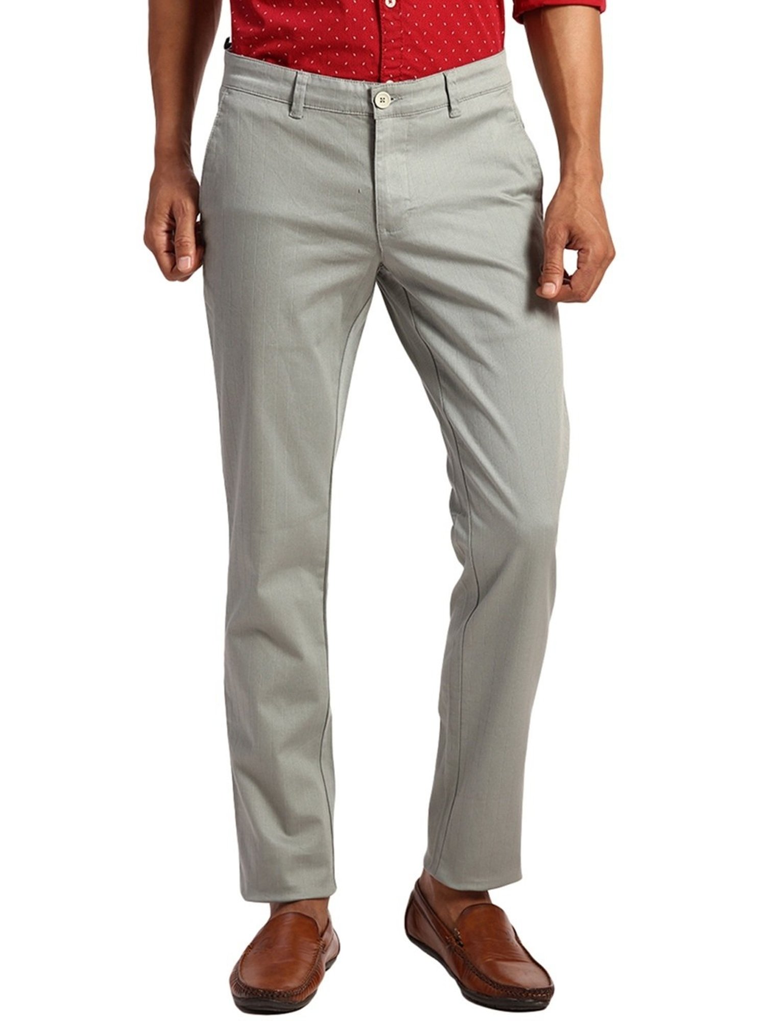 Parx Grey Tapered Fit Trousers