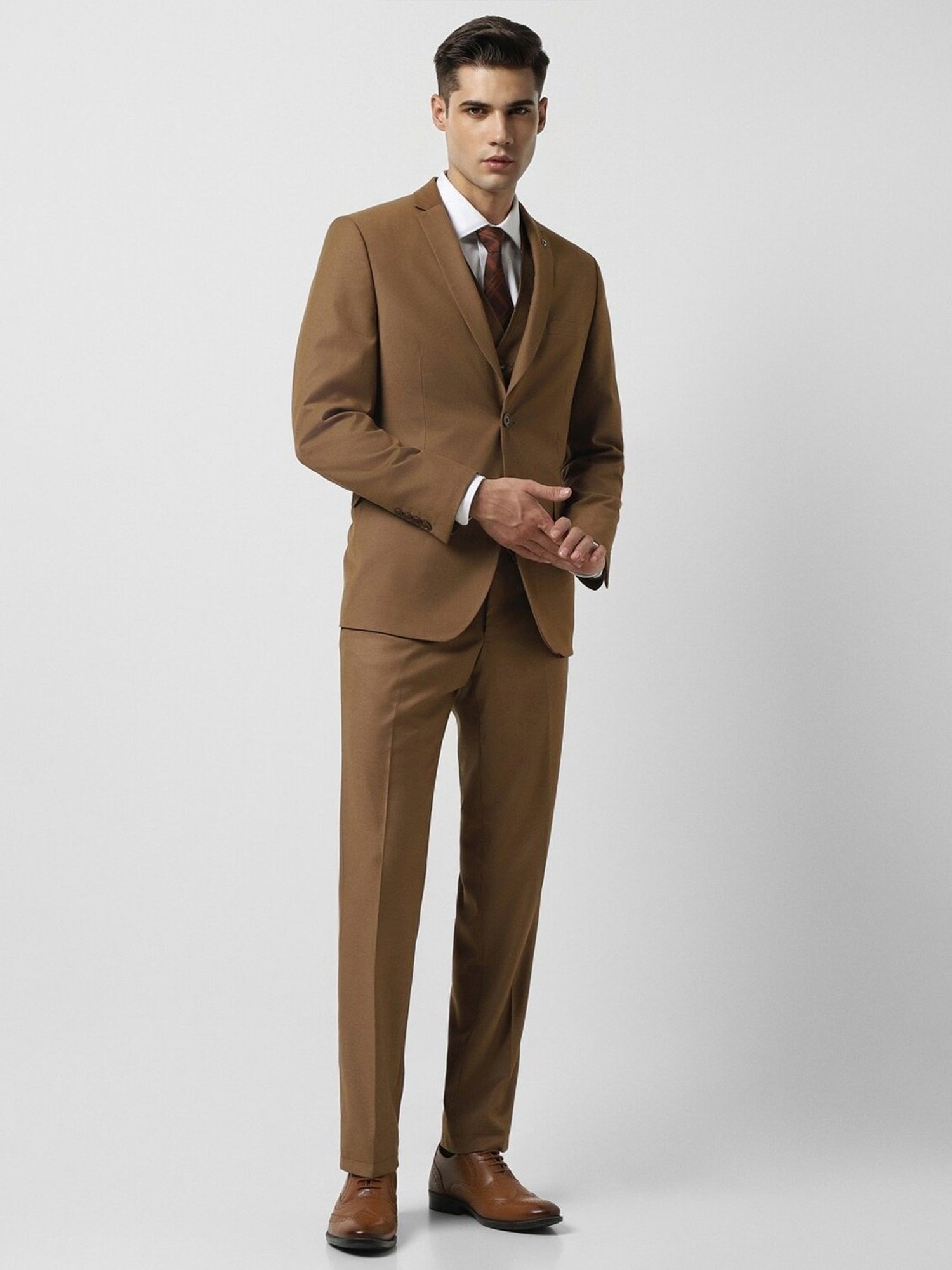 Loose Fit Suit trousers - Brown - Men | H&M IN