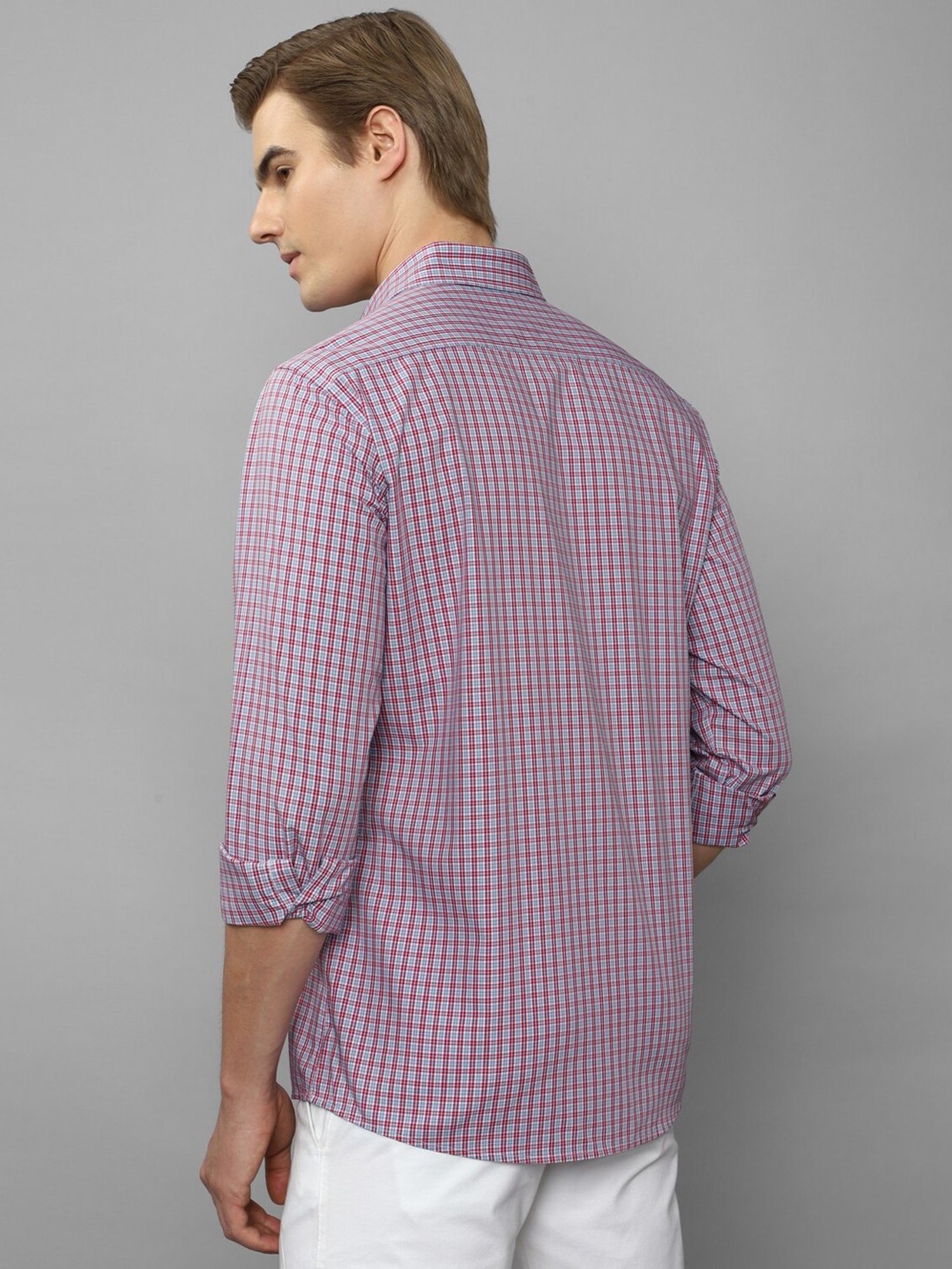 LOUIS PHILIPPE Men Checkered Casual Purple Shirt - Buy LOUIS PHILIPPE Men  Checkered Casual Purple Shirt Online at Best Prices in India