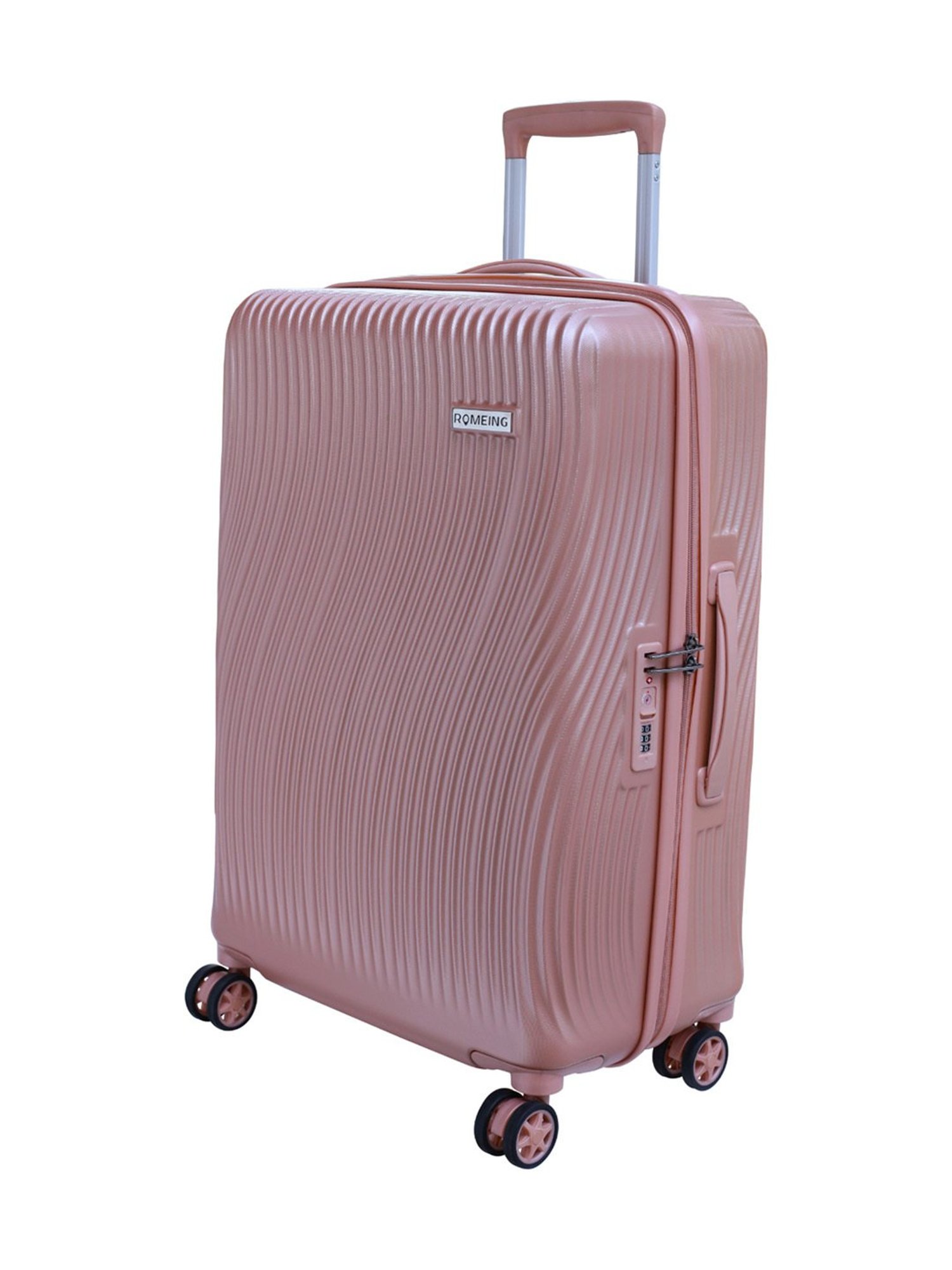 ROMEING Monopoli Polycarbonate Luggage Set of 3 (Rosegold) (55, 65 & 75  cms) Hardside Trolley Bag | Kozziby Trading