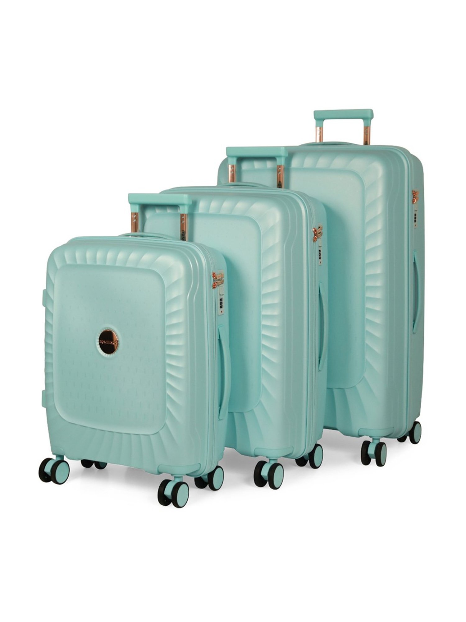 ROMEING Genoa Polycarbonate Hard-sided Luggage Set of 3 Trolley Bags  (RoseGold) (55, 65 & 75 cm) Cabin & Check-in Set 4 Wheels - 28 inch Rose  Gold - Price in India | Flipkart.com