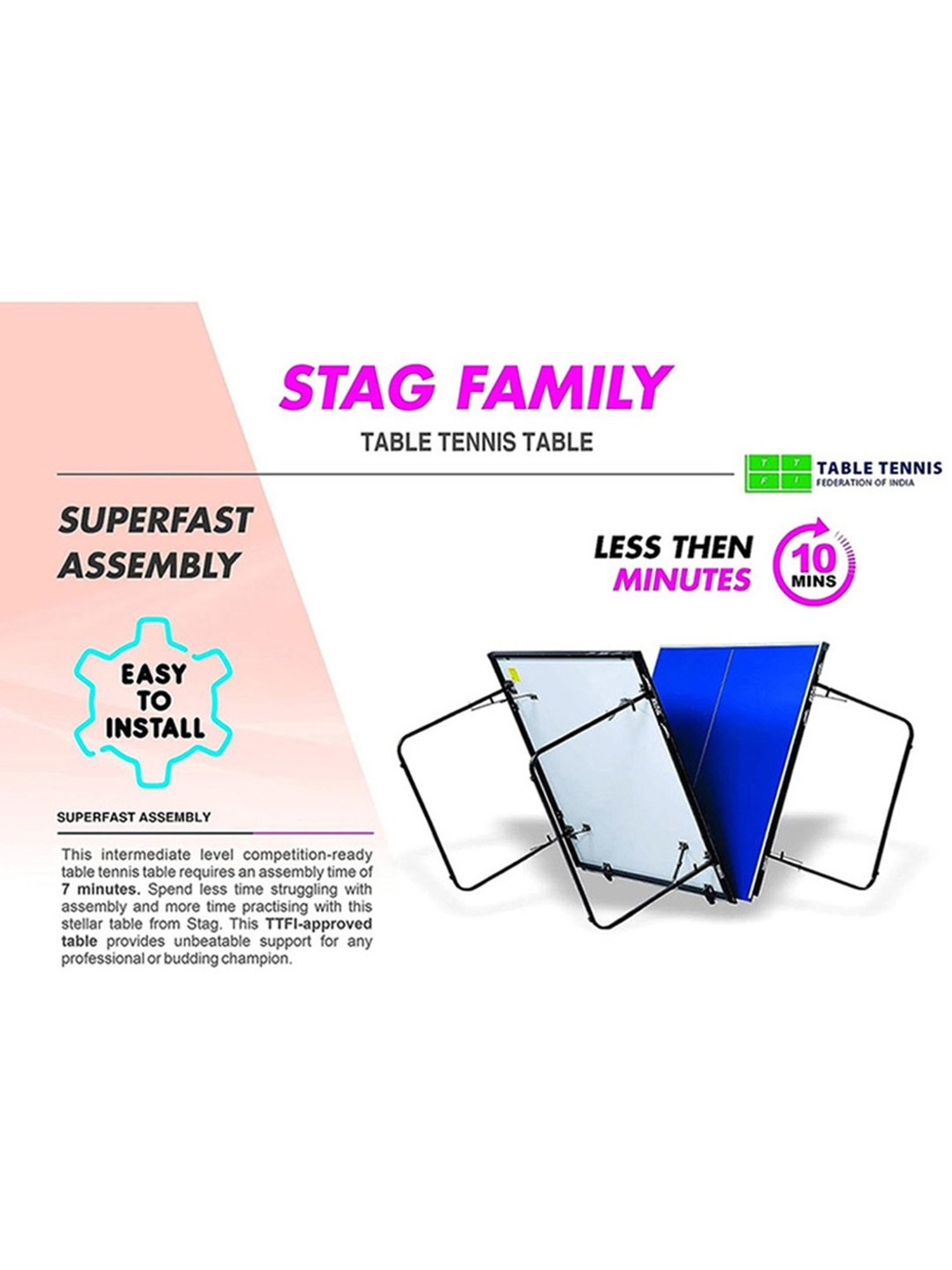 STAG Champ Series Professional Table Tennis (T.T) Set