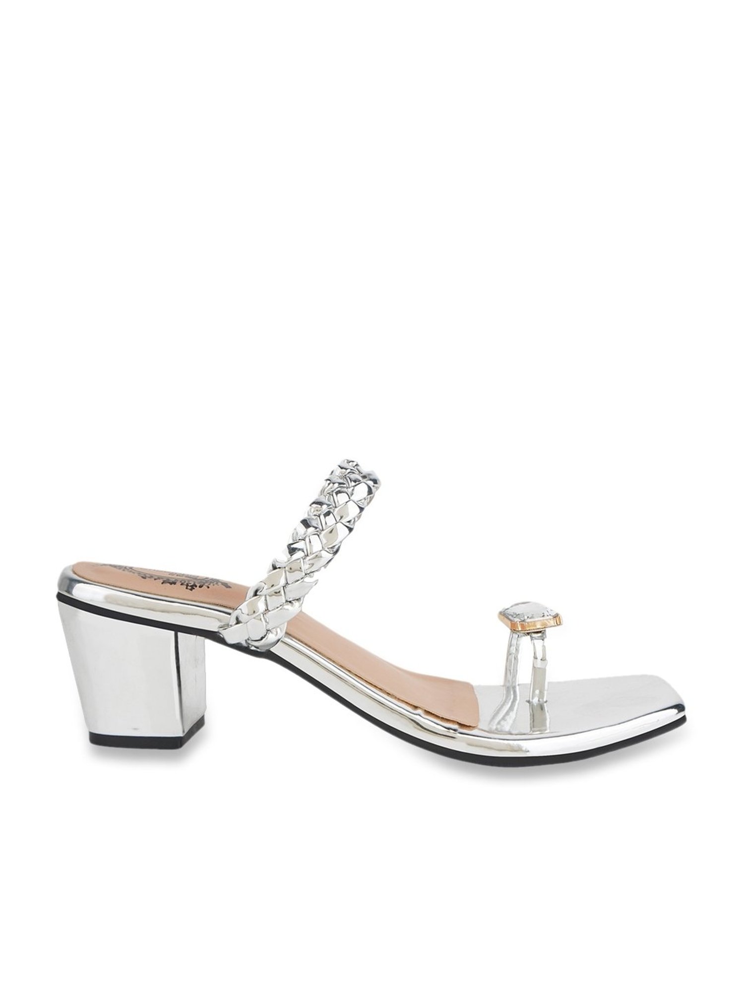 Steve Madden Womens Heeled Tia SIlver Rhinestone Pump Sandals Shoes US 9 EU  39.5 | eBay