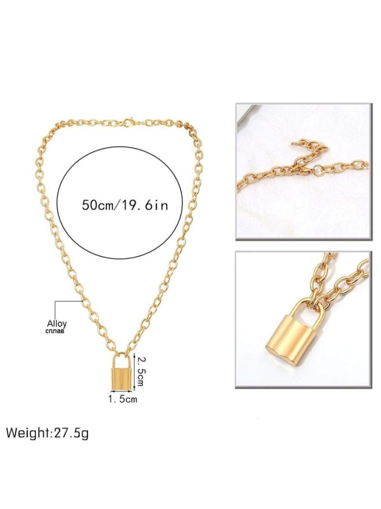 Youbella Jewellery For Women Lock Pendant Necklace For Women Girls