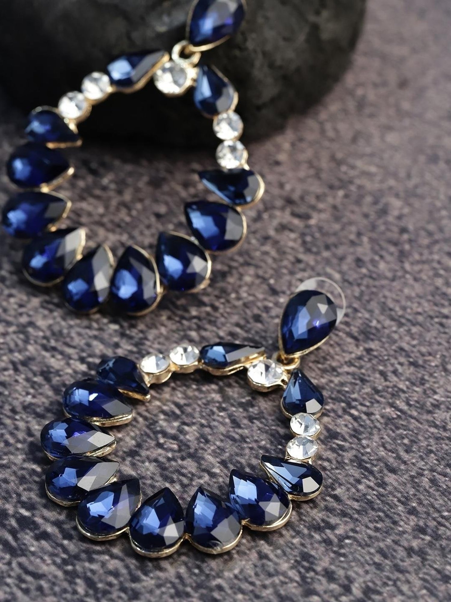 Brass Festive Jewels Navy Blue Drop Earrings at Rs 206/piece in Delhi | ID:  20694341733