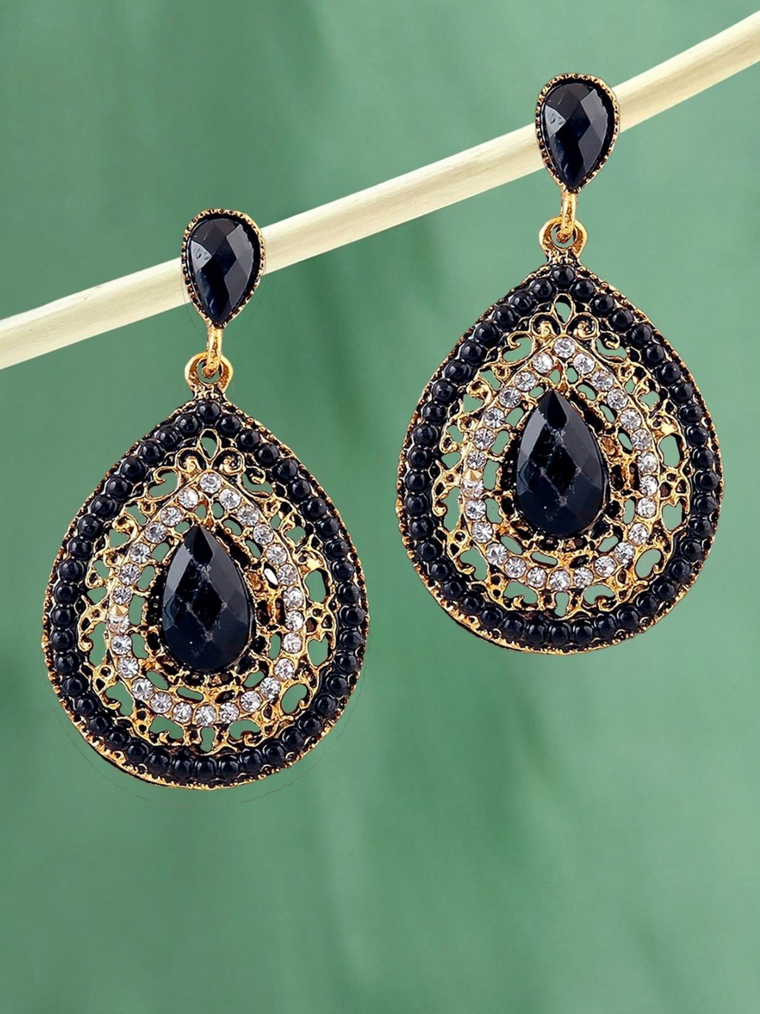 Buy SUNSHINE BLACK DANGLE EARRINGS Online. – Odette