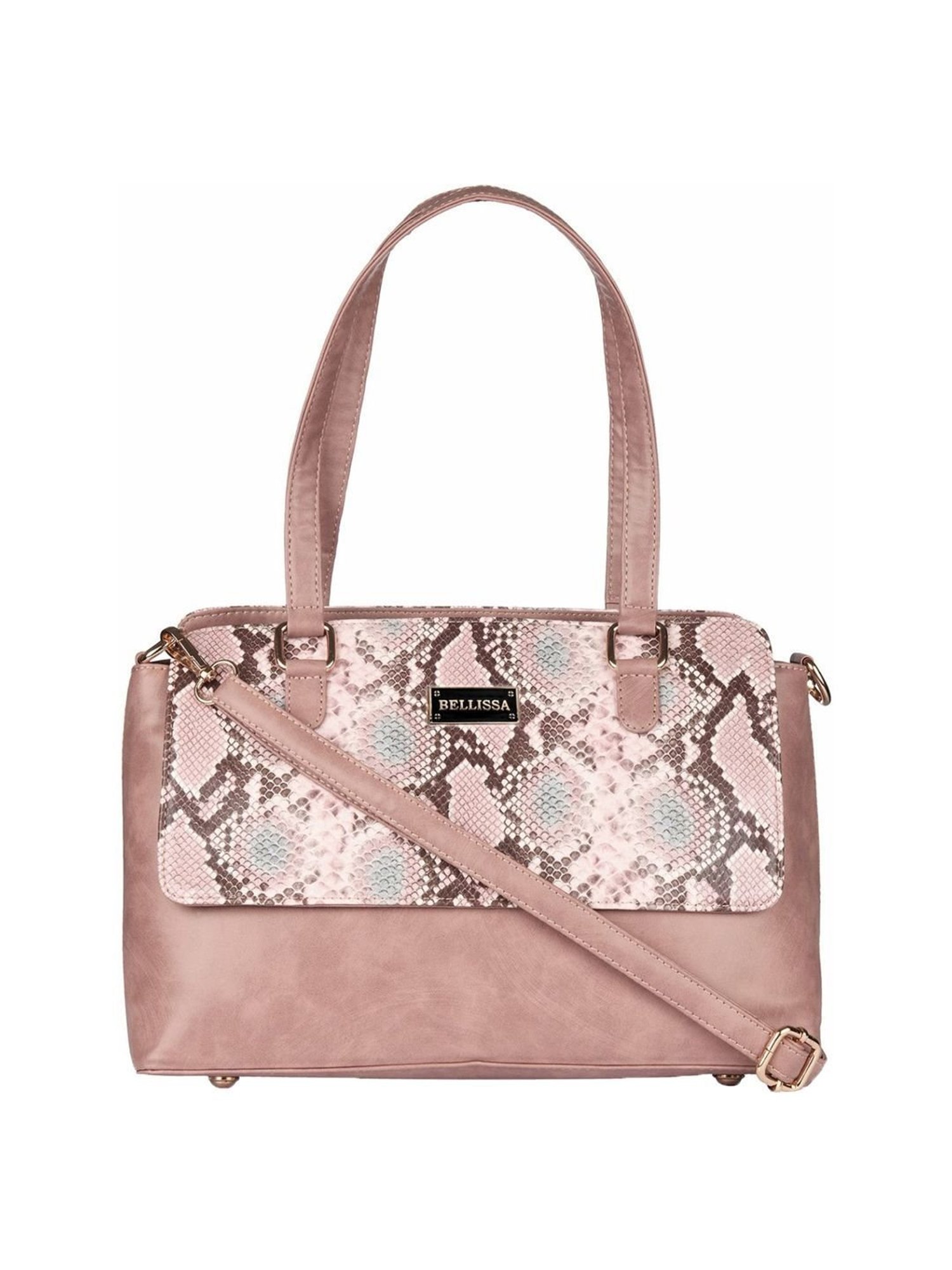 Buy Bellissa Maroon Textured Medium Snakeskin Handbag Online At