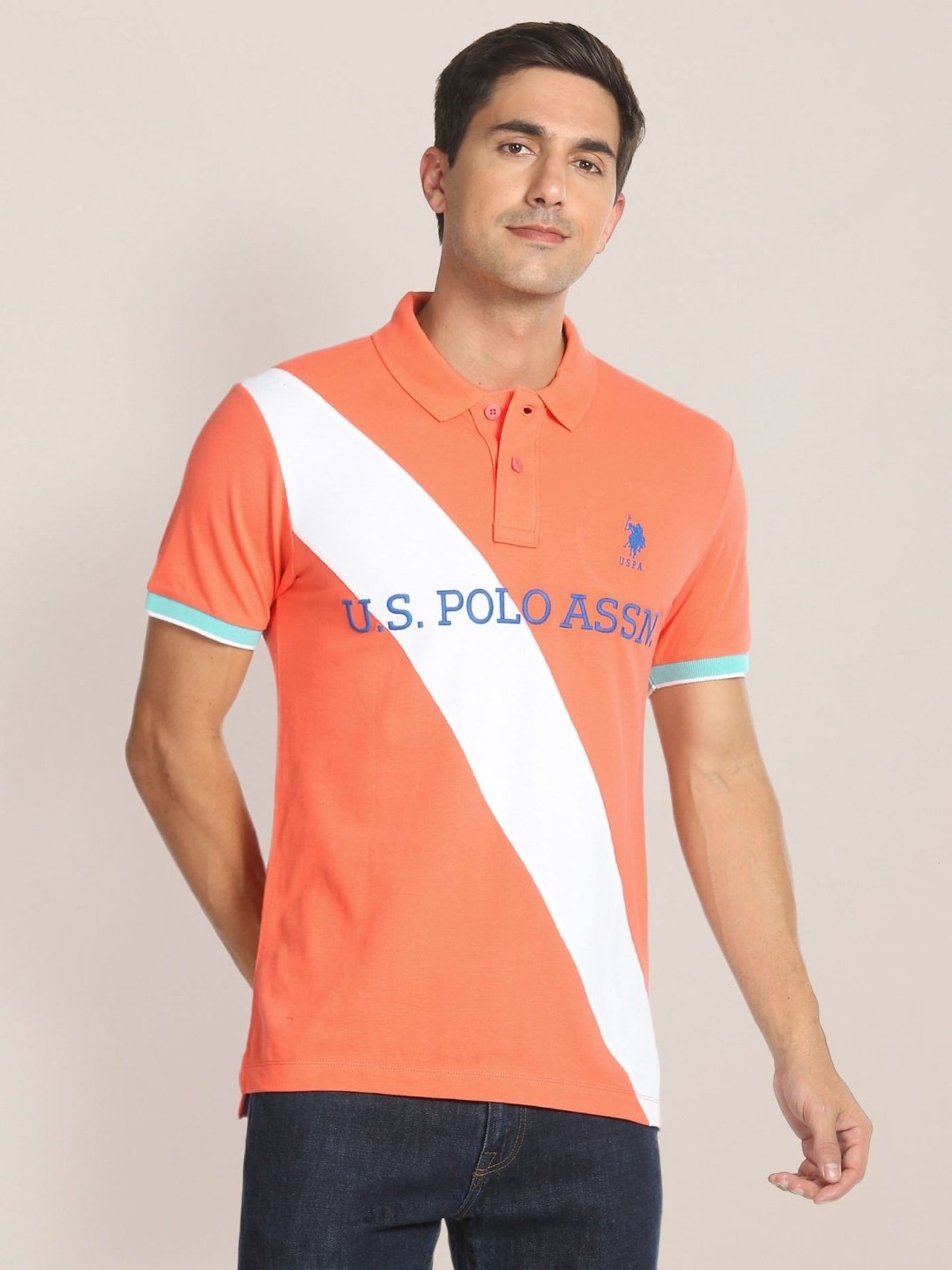 Us polo 2024 orange shirt