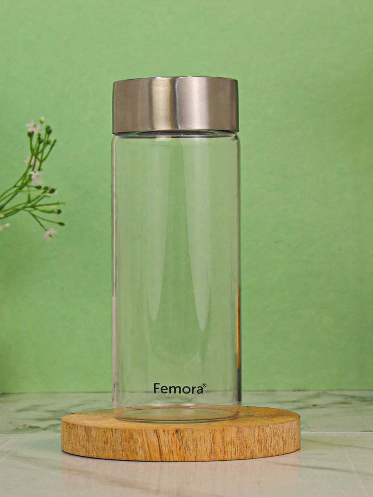 Buy Femora Borosilicate Glass Water Bottle With Steel Lid - Set of 2 at  Best Price @ Tata CLiQ