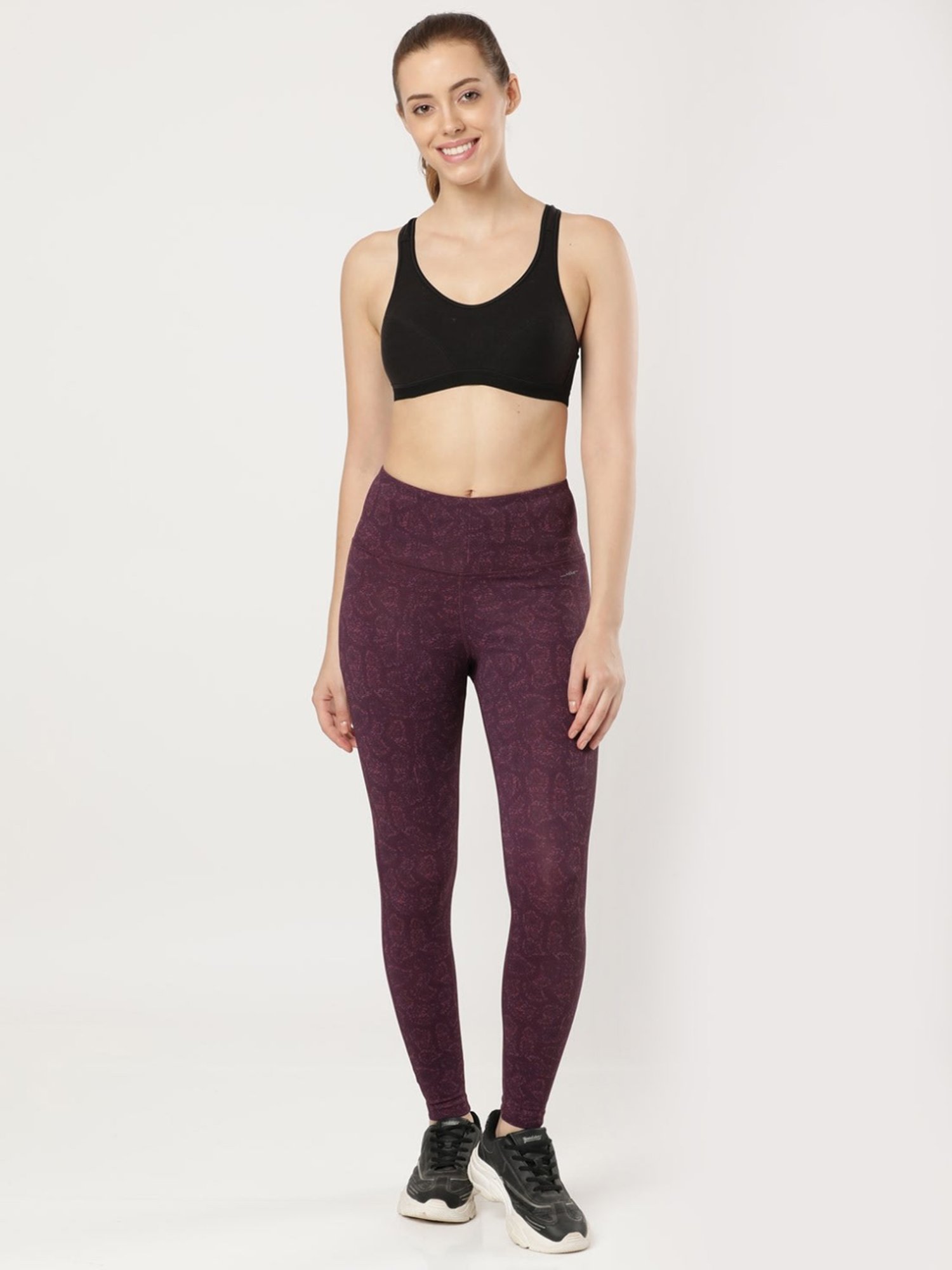 Buy Jockey Purple Printed Sports Leggings for Women Online @ Tata CLiQ