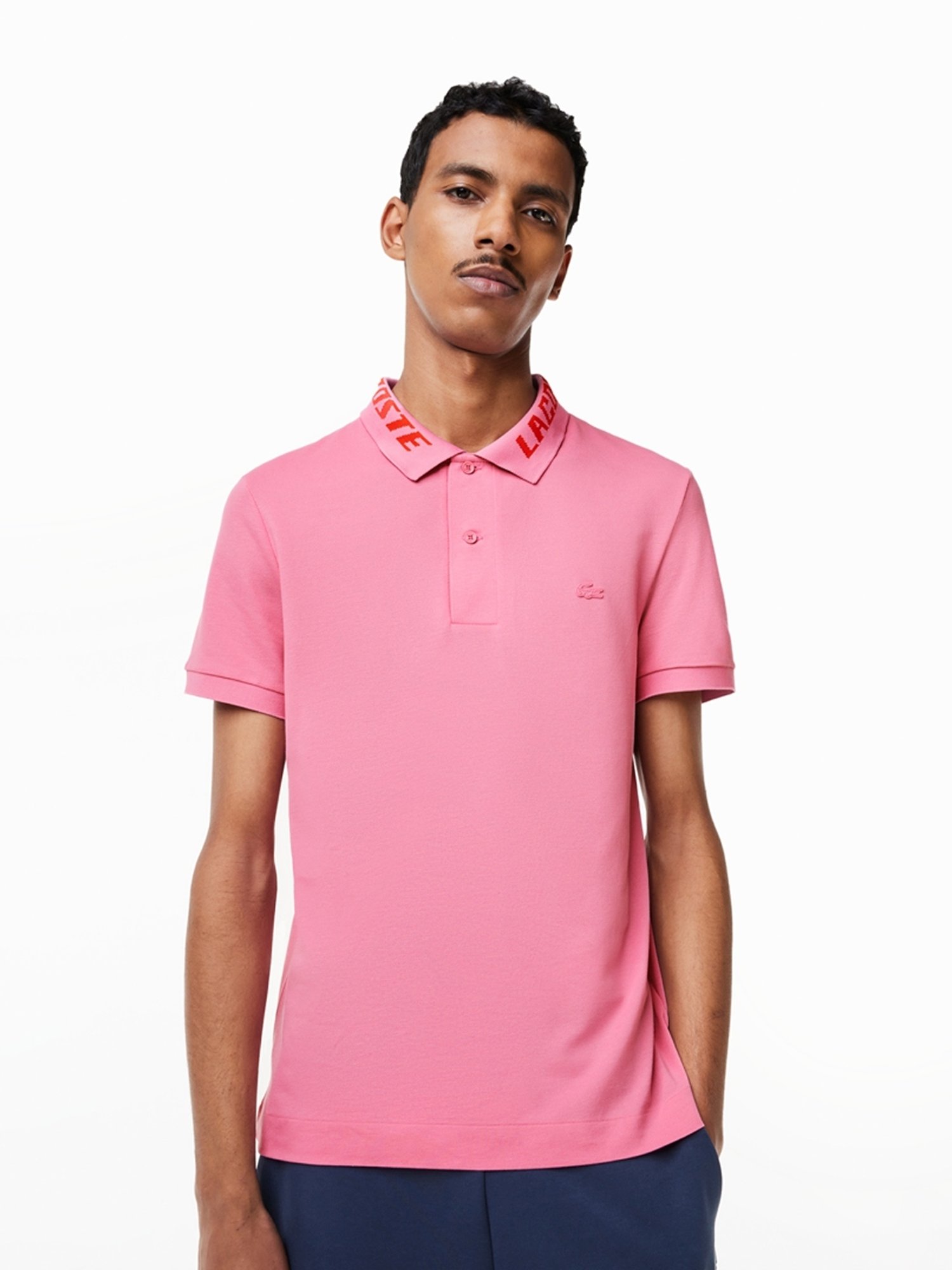 blue and pink polo