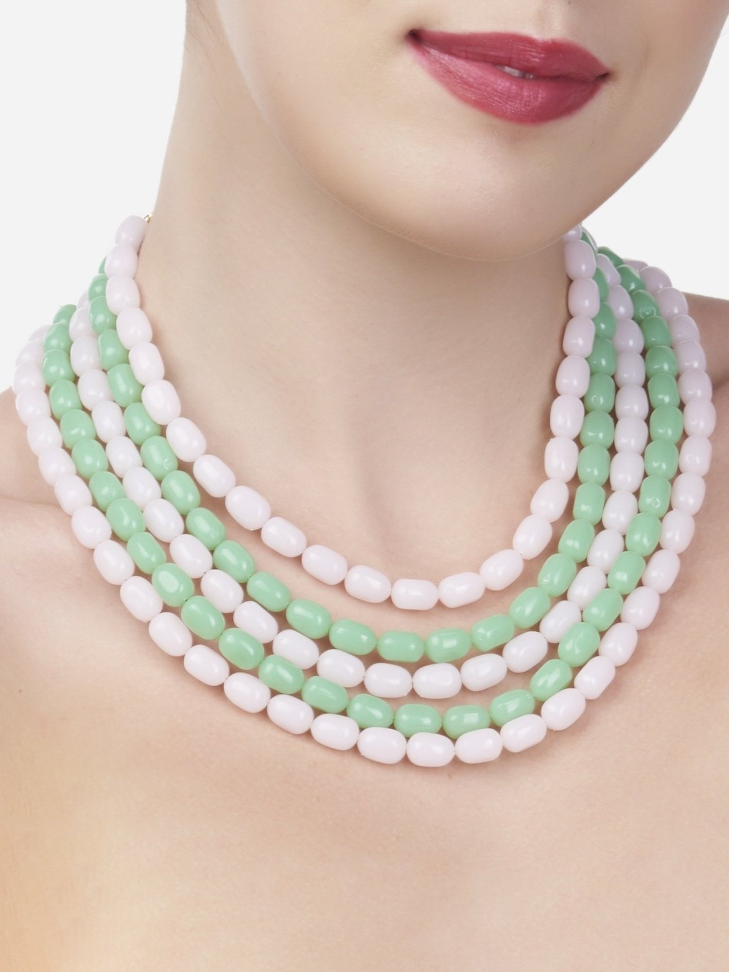 Paparazzi green hot sale pearl necklace