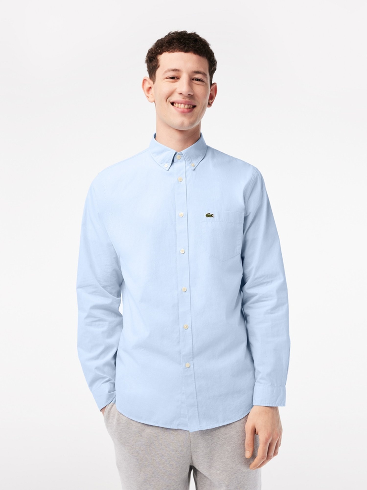 Buy Lacoste Blue Cotton Regular Fit Shirt for Mens Online Tata CLiQ