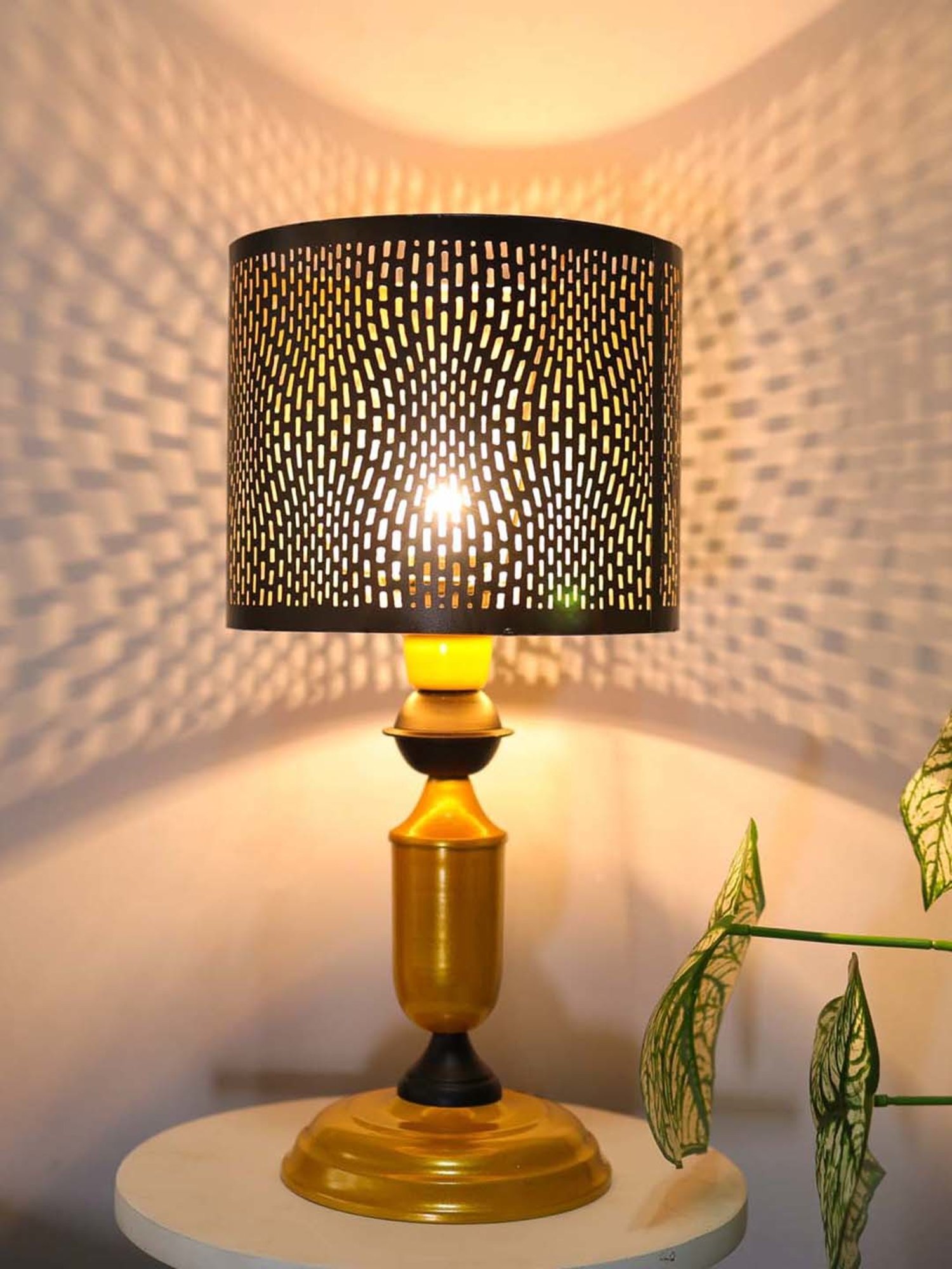 Buy Homesake Gold Metal Murphy Led Table Lamp With Moroccan Shade