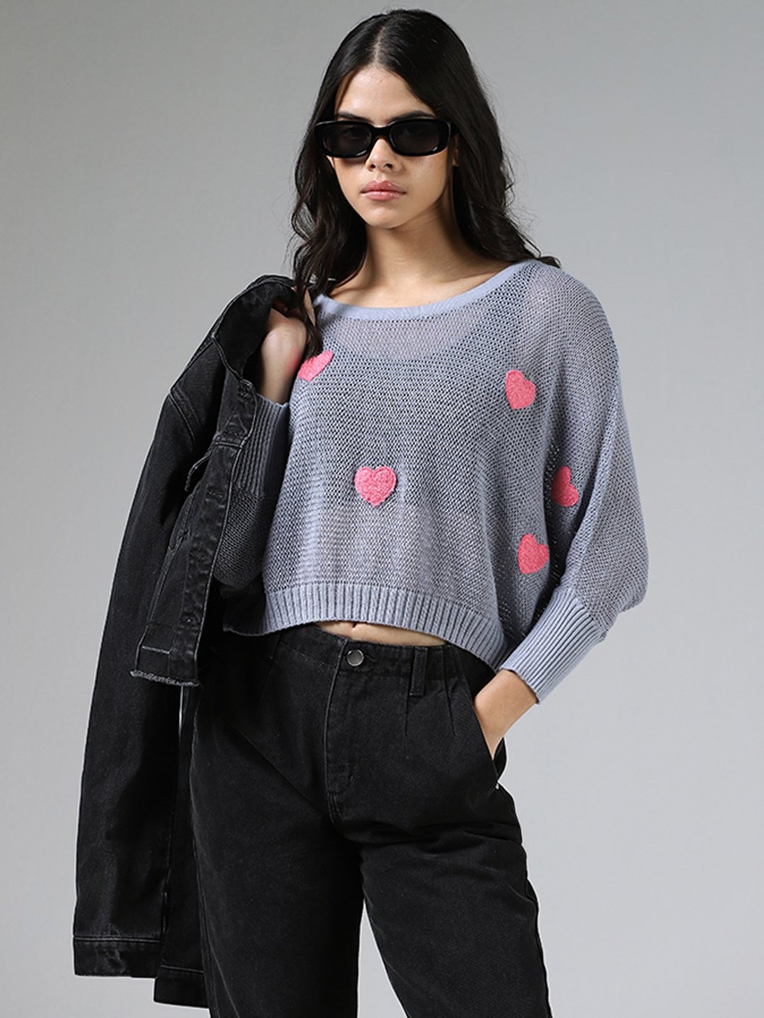 Buy Nuon by Westside Blue Knitted Top for Online @ Tata CLiQ