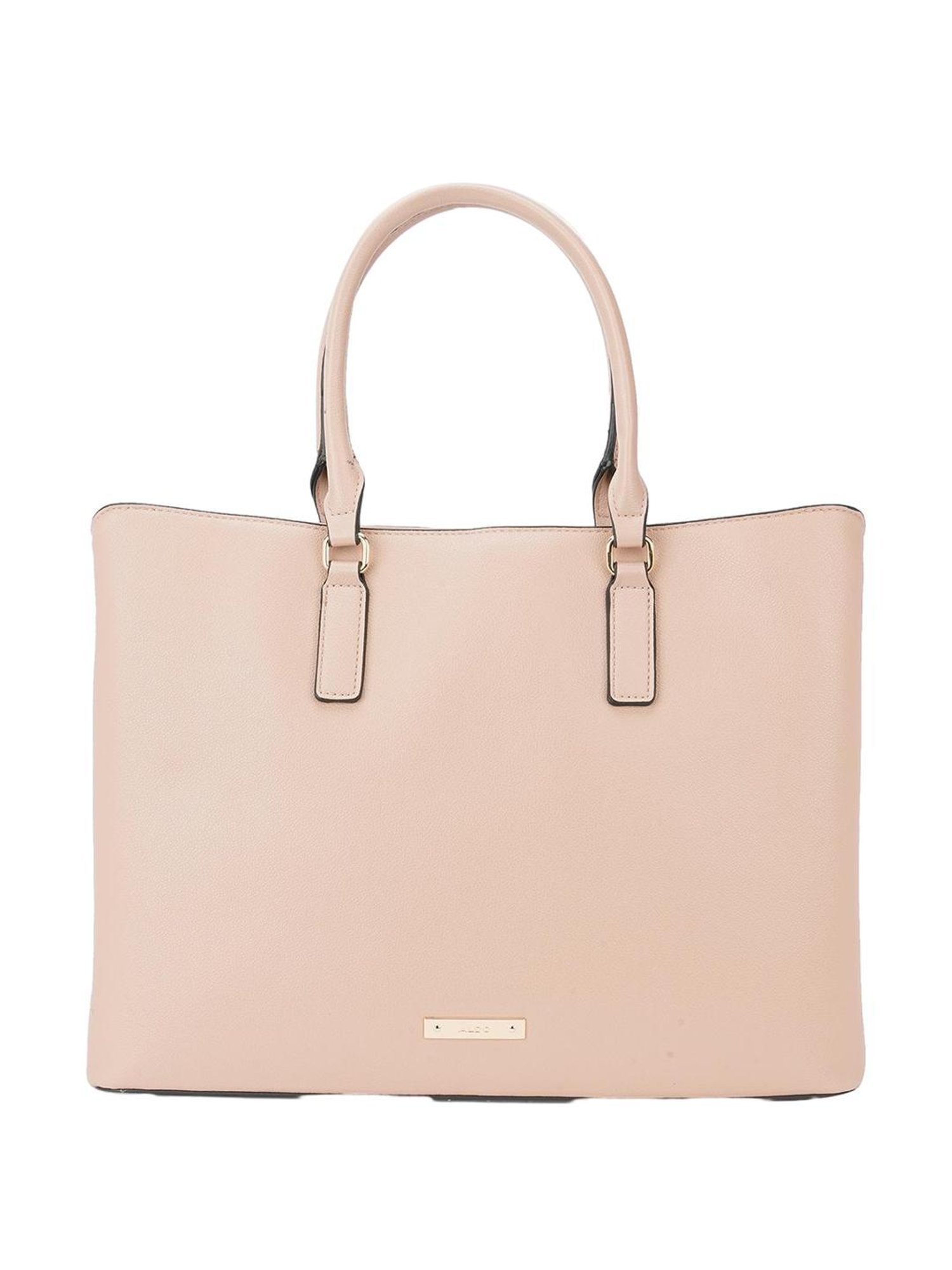 Buy Aldo Albany Beige Solid Large Laptop Tote Handbag Online At