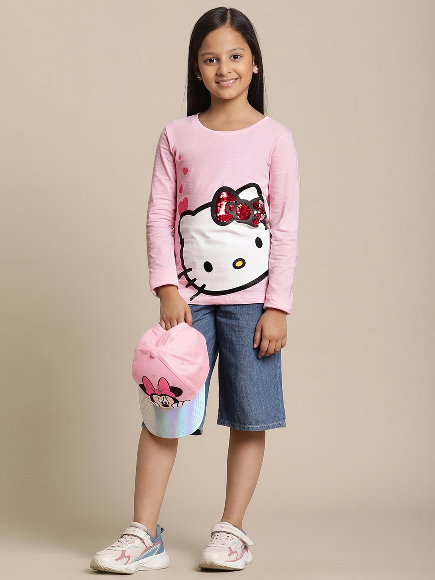 Hello Kitty By Kidsville Girl's Regular fit T-Shirt