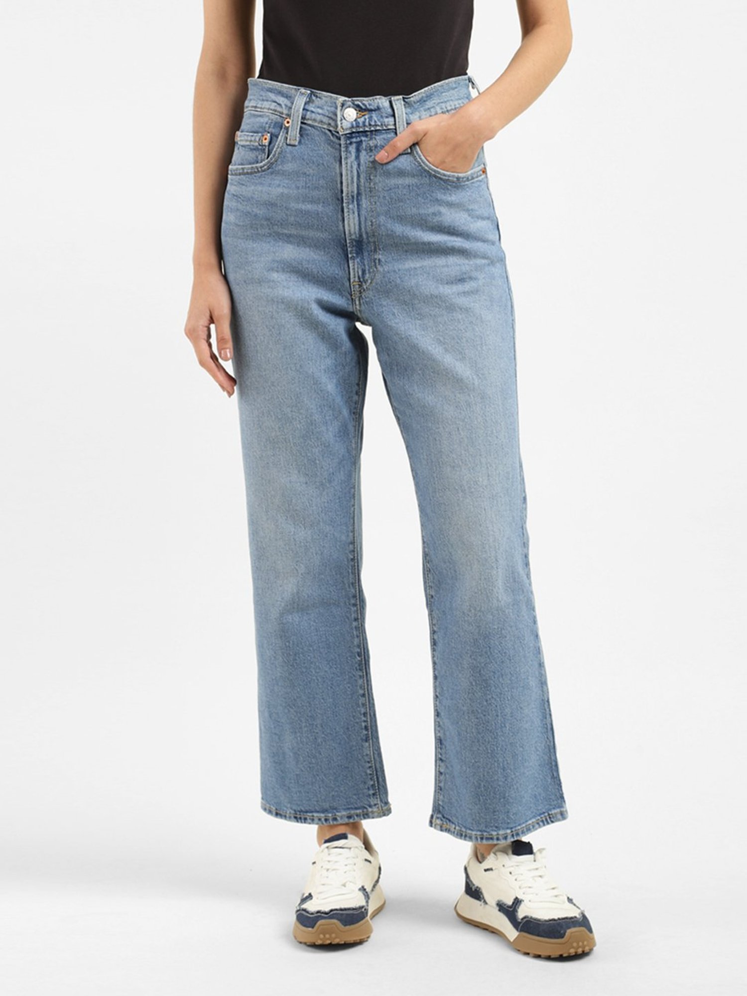 DOLCE CRUDO Light Blue High Rise Bootcut Jeans