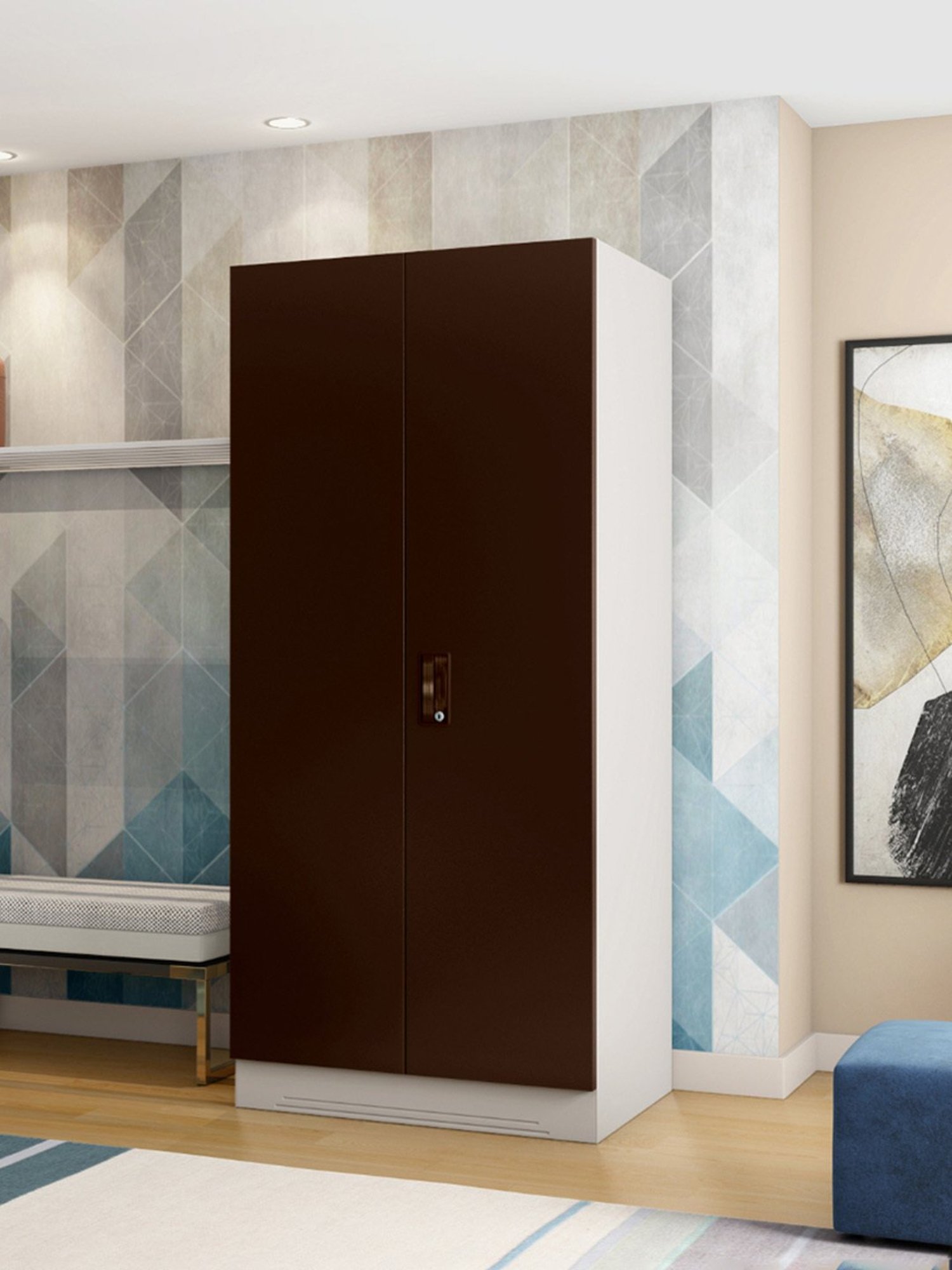 GODREJ INTERIO Slimline Fantasia 2 Door Steel Almirah with Locker