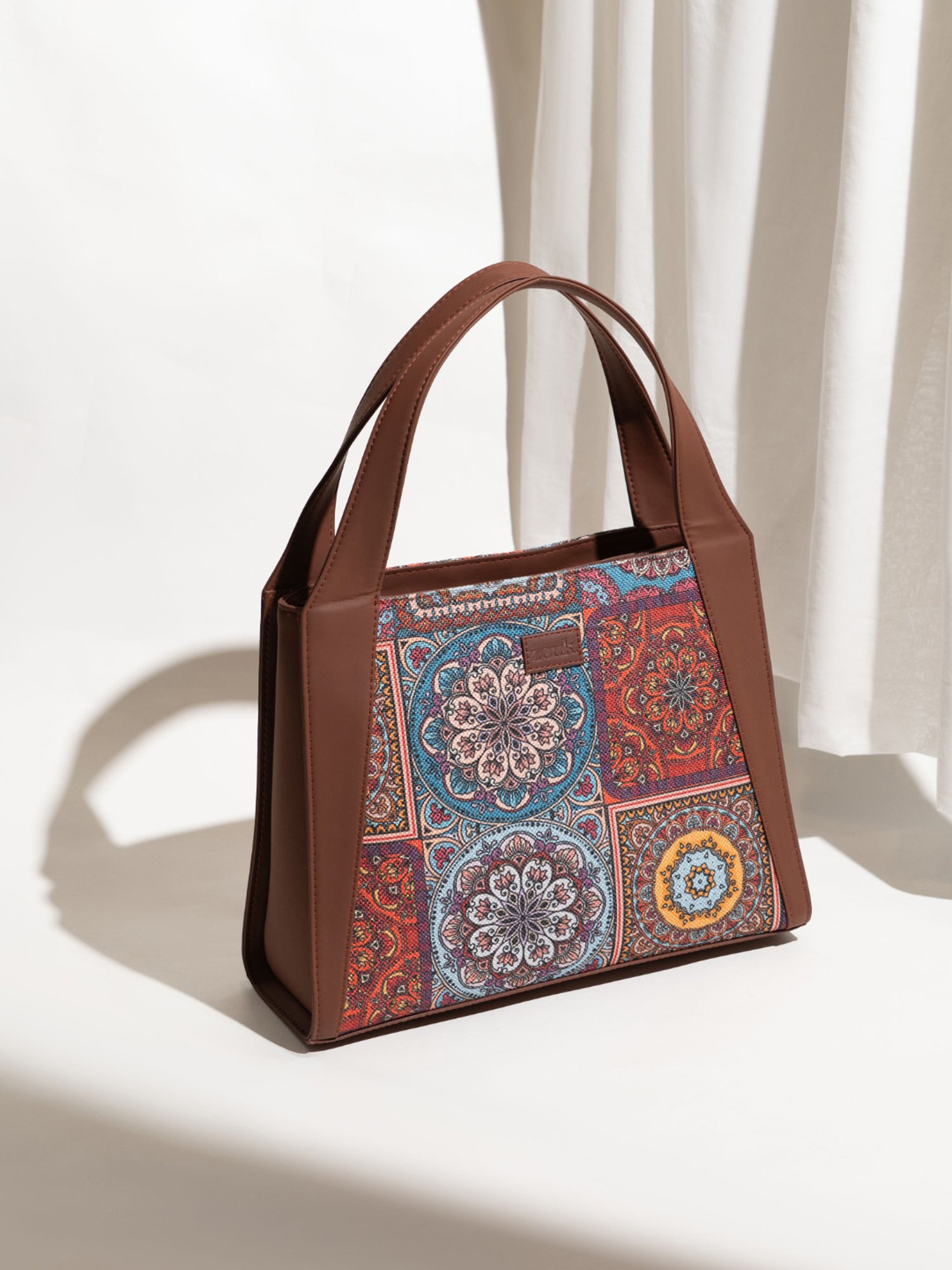 Buy ZOUK Multicolour Mandala Trapezia Multicolor Printed Tote Bag