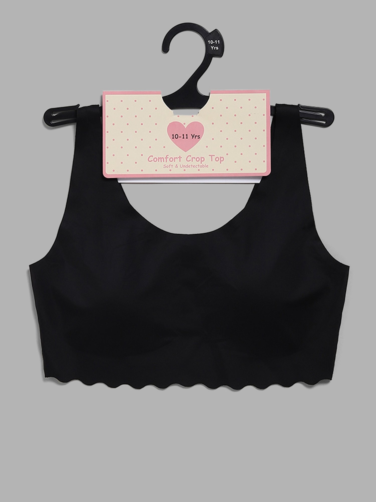 Kid's Cropped Top Black Technical Jersey