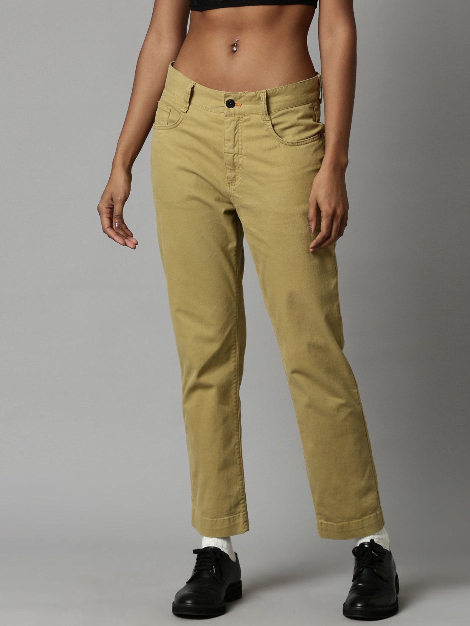 Buy CELIO Mens Solid Casual Trousers online