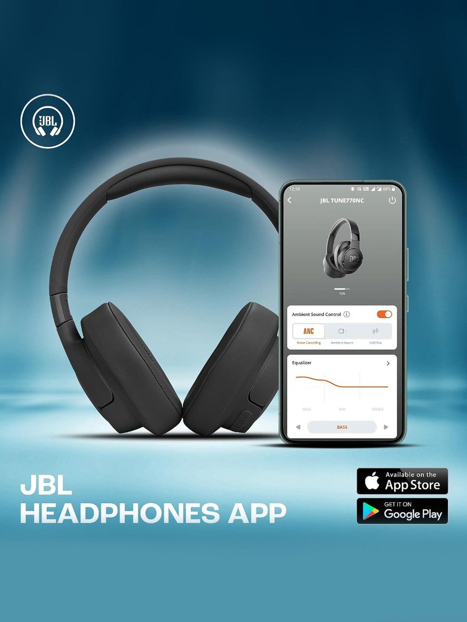 Buy JBL Tune 770NC Over Ear Wireless Bluetoot Headphones (Blue