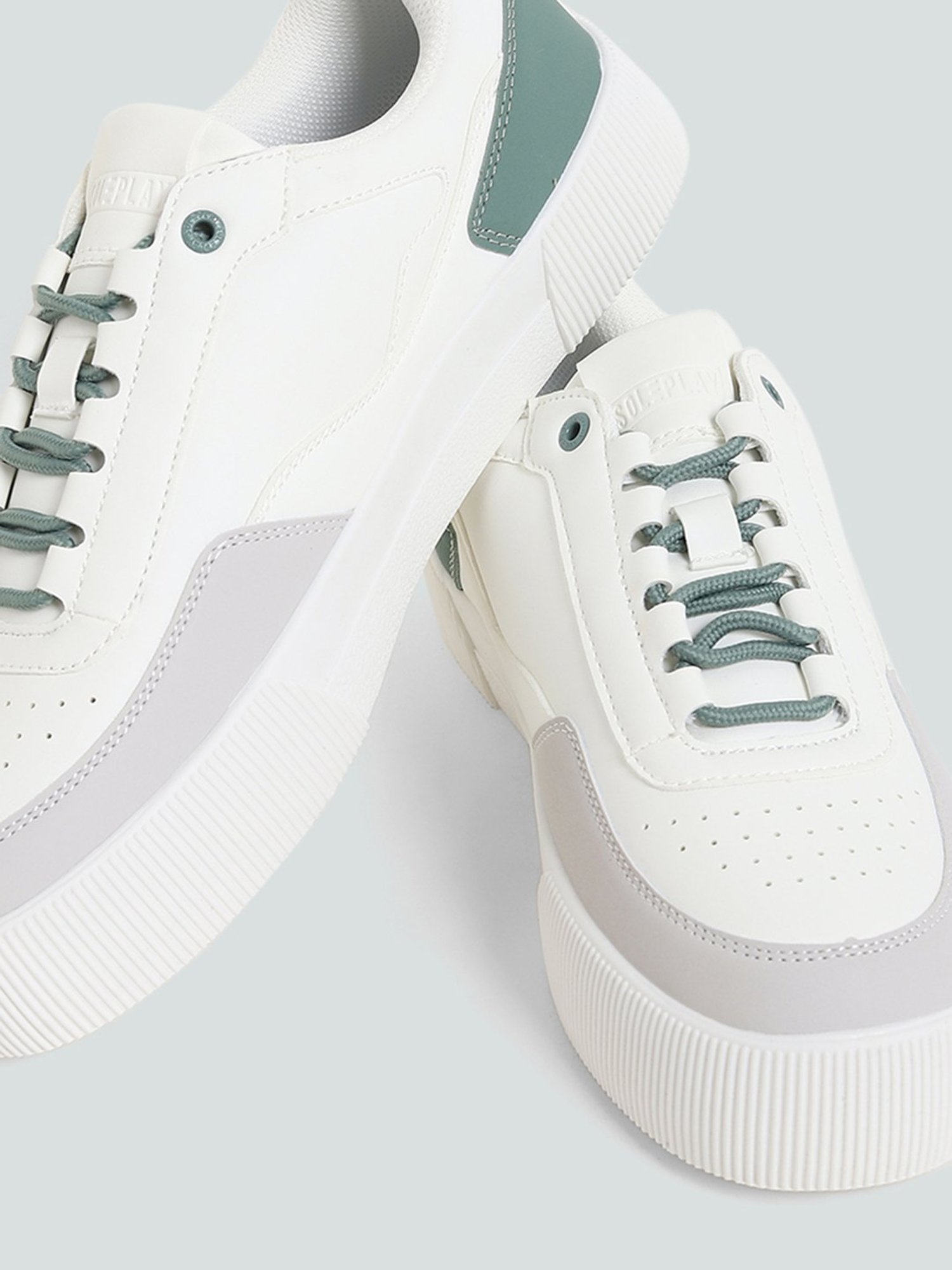 SOLEPLAY by Westside White Green Colour Pop Sneakers