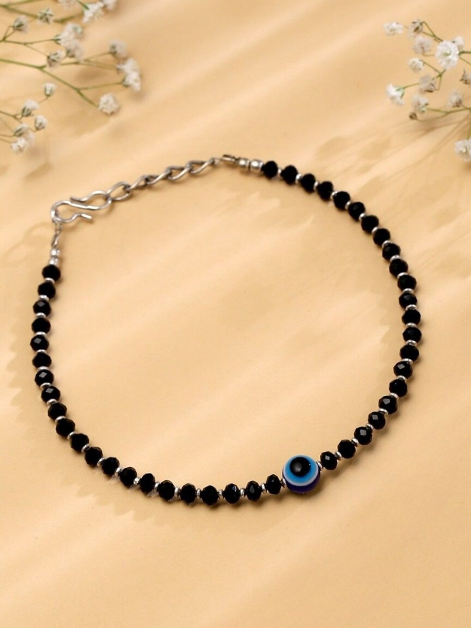 Buy Oomph Black Beads Evil Eye Fashion Anklet Single Piece Online At Best Price Tata CLiQ