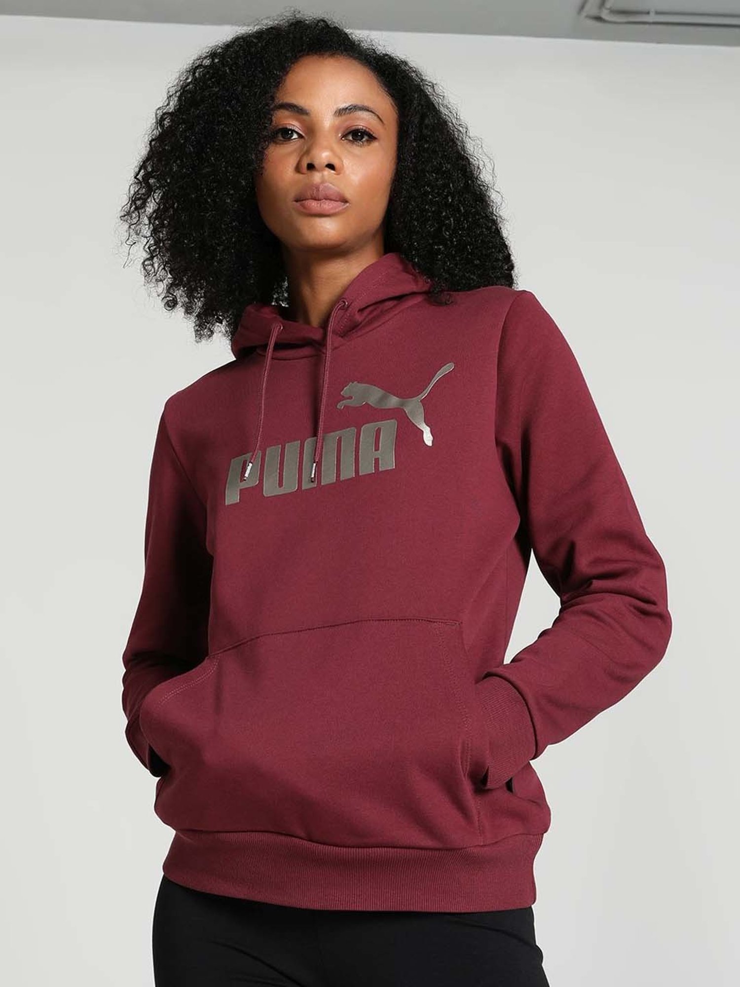 Puma maroon hoodie sale